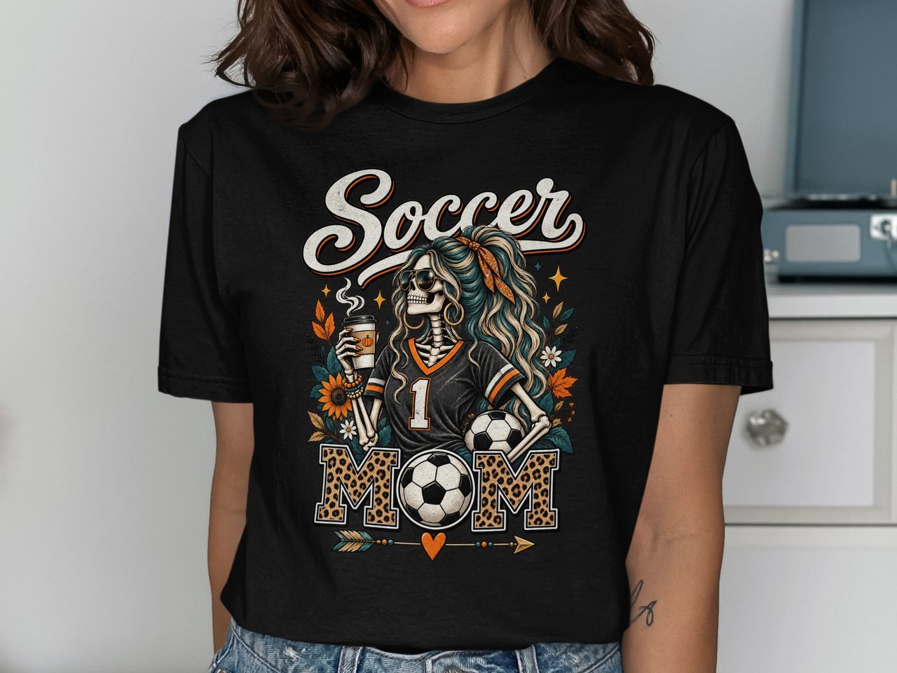 Skeleton Soccer Mom Tee