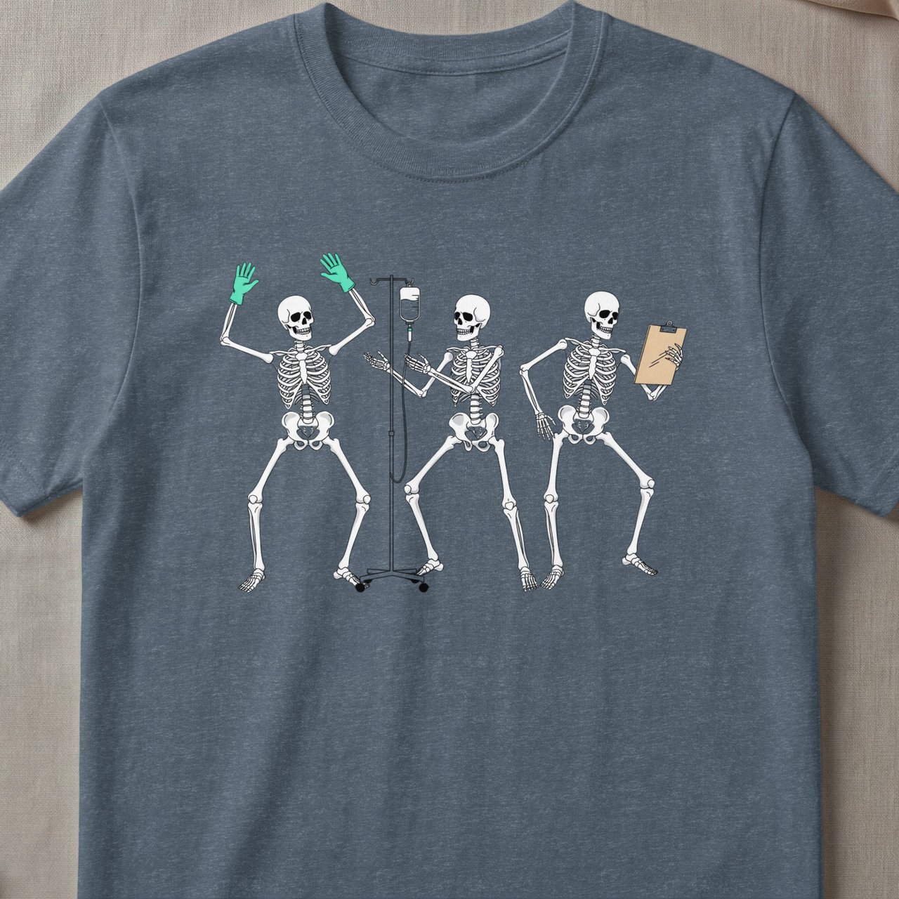 Dancing Skeleton Nurse Tee