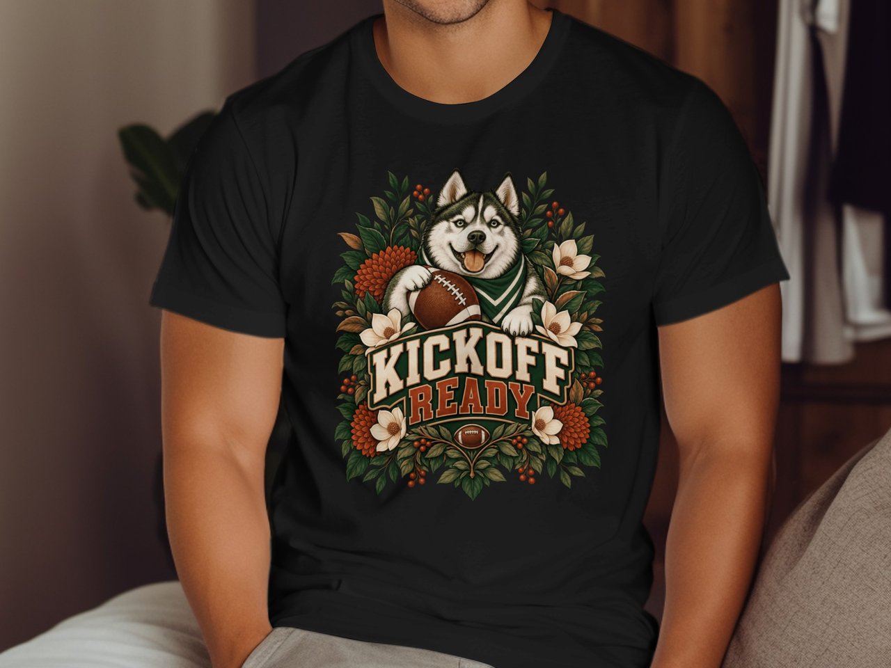 Kickoff Ready Husky Football Tee or Sweatshirt