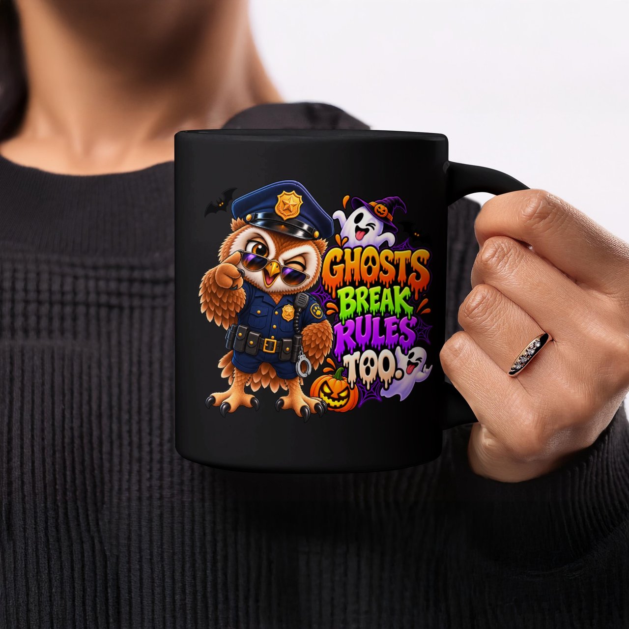 Ghosts Break Rules Too Owl Mug