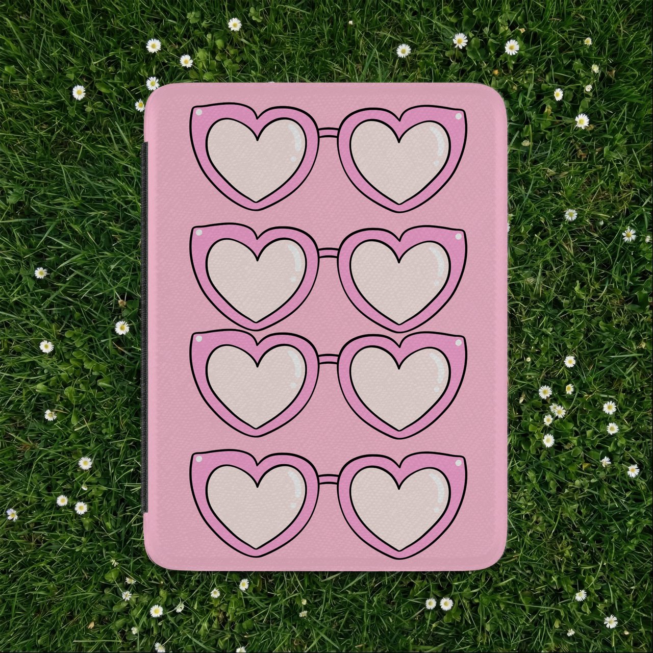 Pink Heart Sunglasses Kindle Case