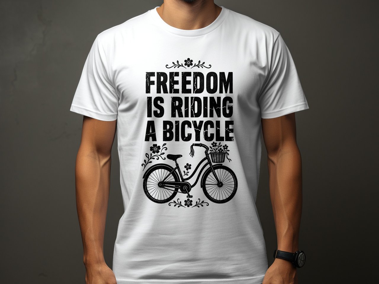 Freedom Is Riding a Bicycle | Step-Thru Cruiser Bike T-Shirt