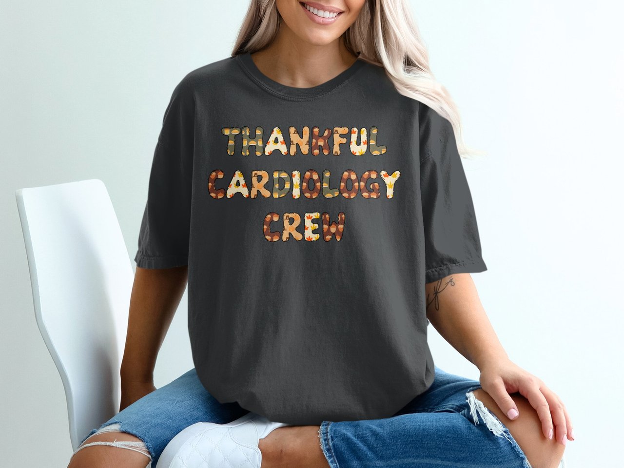 Thankful Cardiology Crew Autumn Graphic Tee