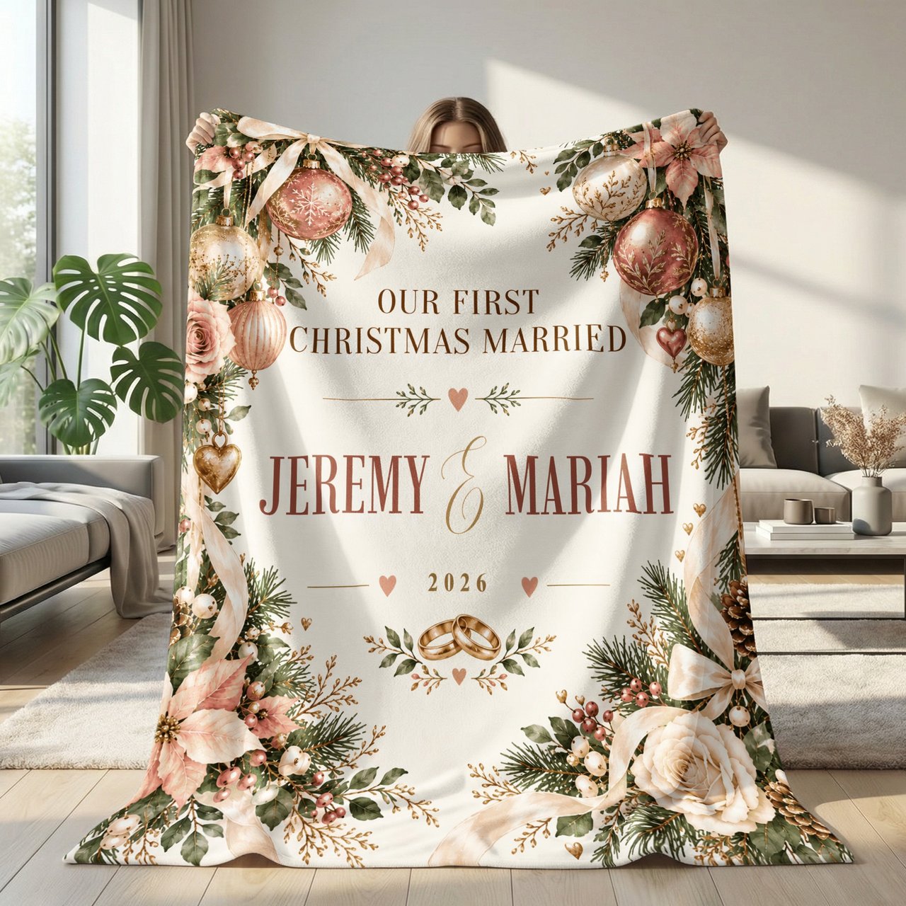 Our First Christmas Married Blanket