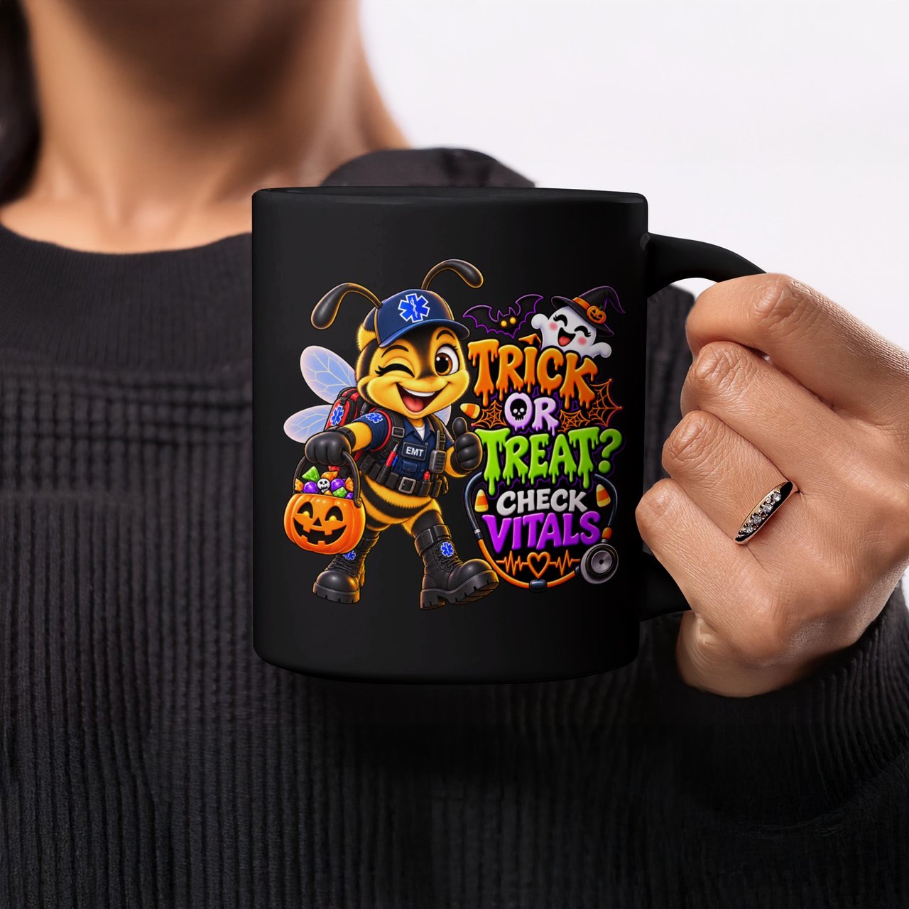 Trick Or Treat Check Vitals EMT Mug