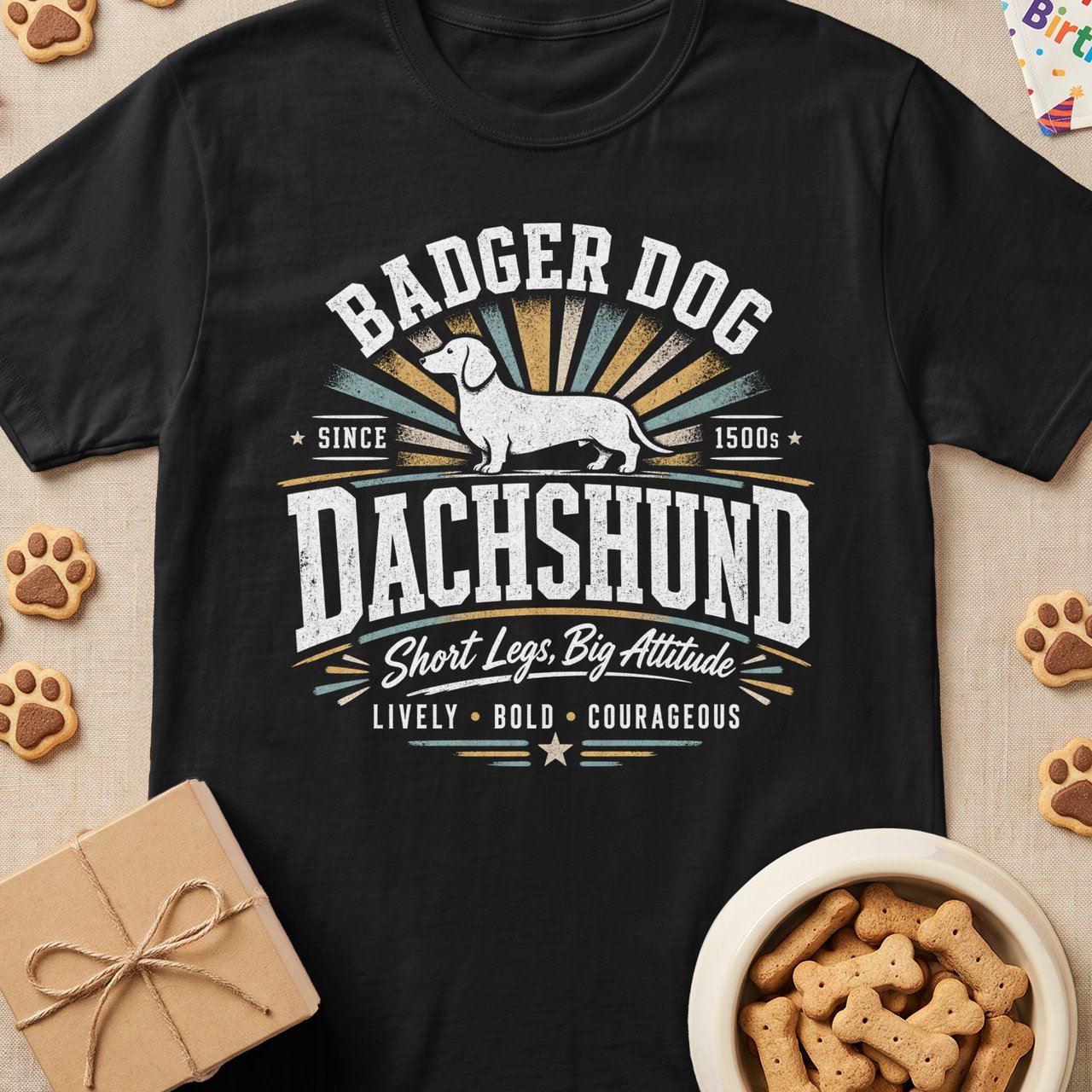 Retro Dachshund Dog Tee