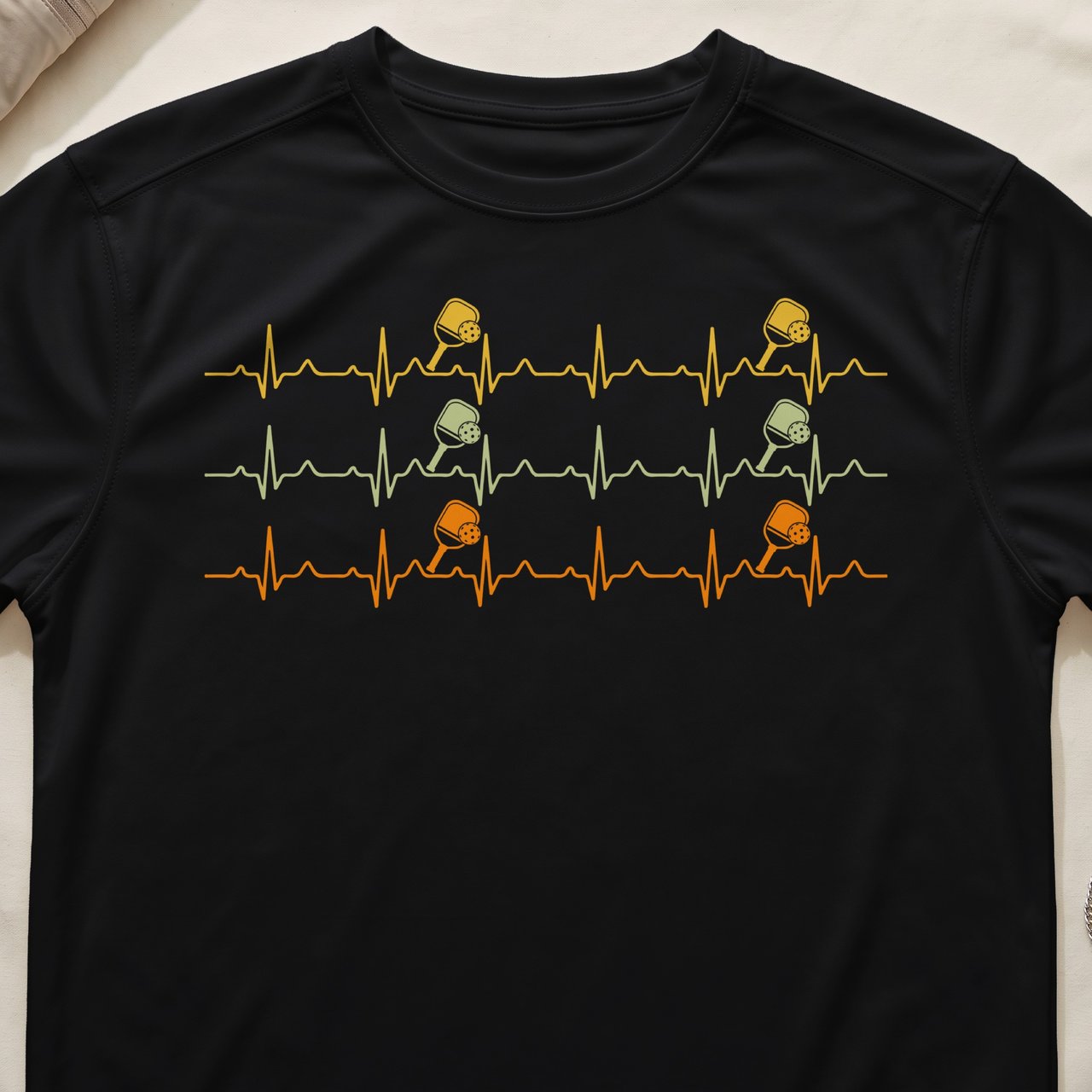 Pickleball Sport-Tek Performance Tee, Pickleball Paddle Heartbeat Pulse Lifeline Graphic, Court Apparel