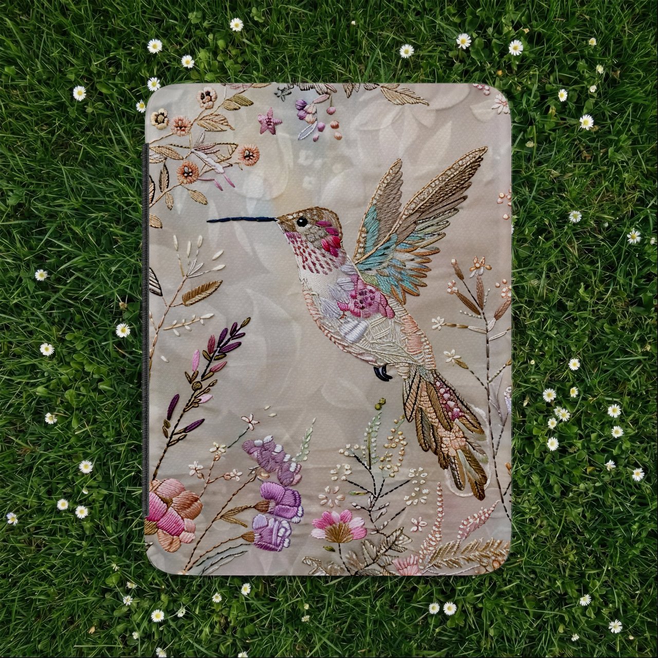 Embroidered Hummingbird Kindle Case