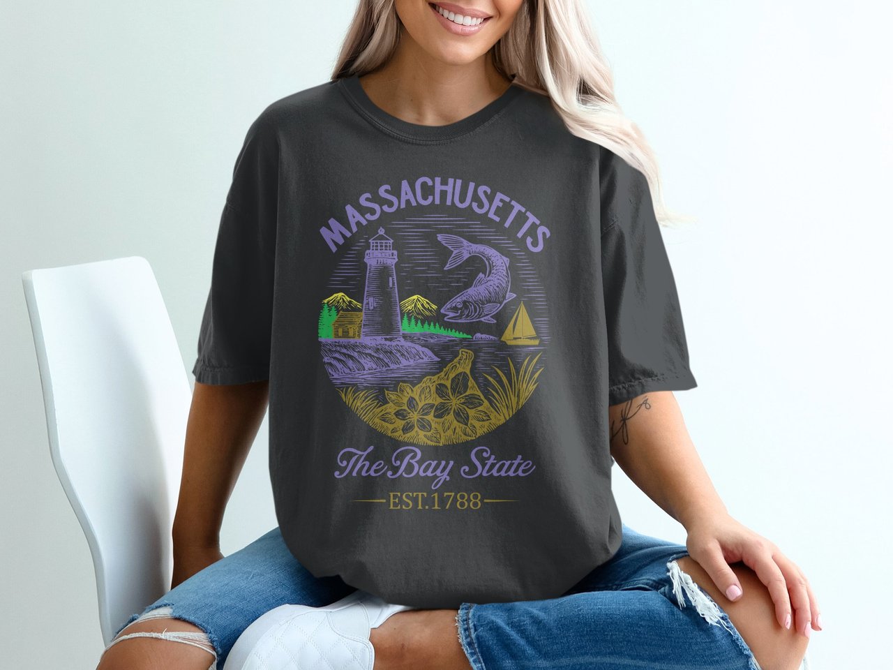 Massachusetts: The Bay State EST.1788 T-Shirt