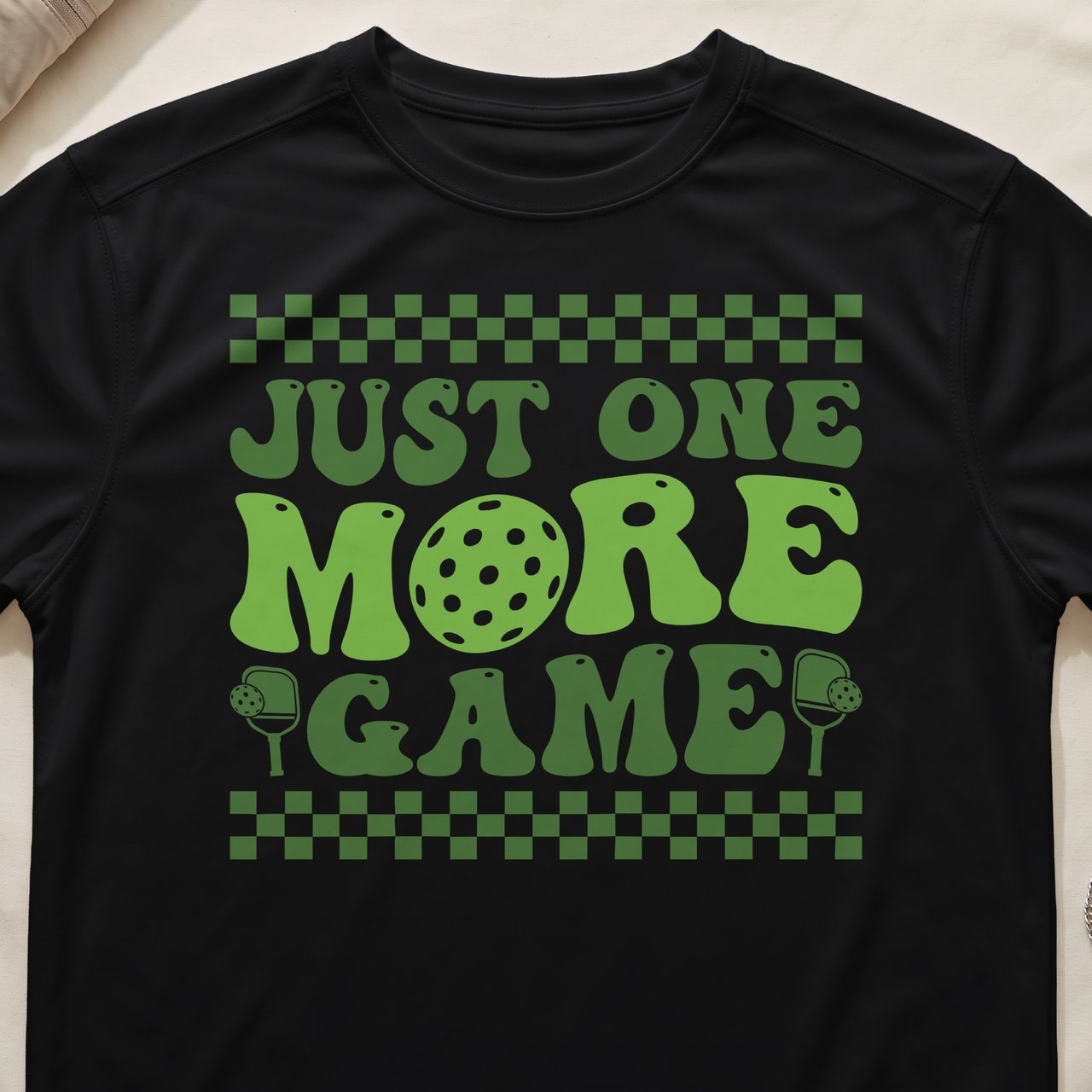 Pickleball Sport-Tek Performance Tee, Just One More Game, Court Apparel