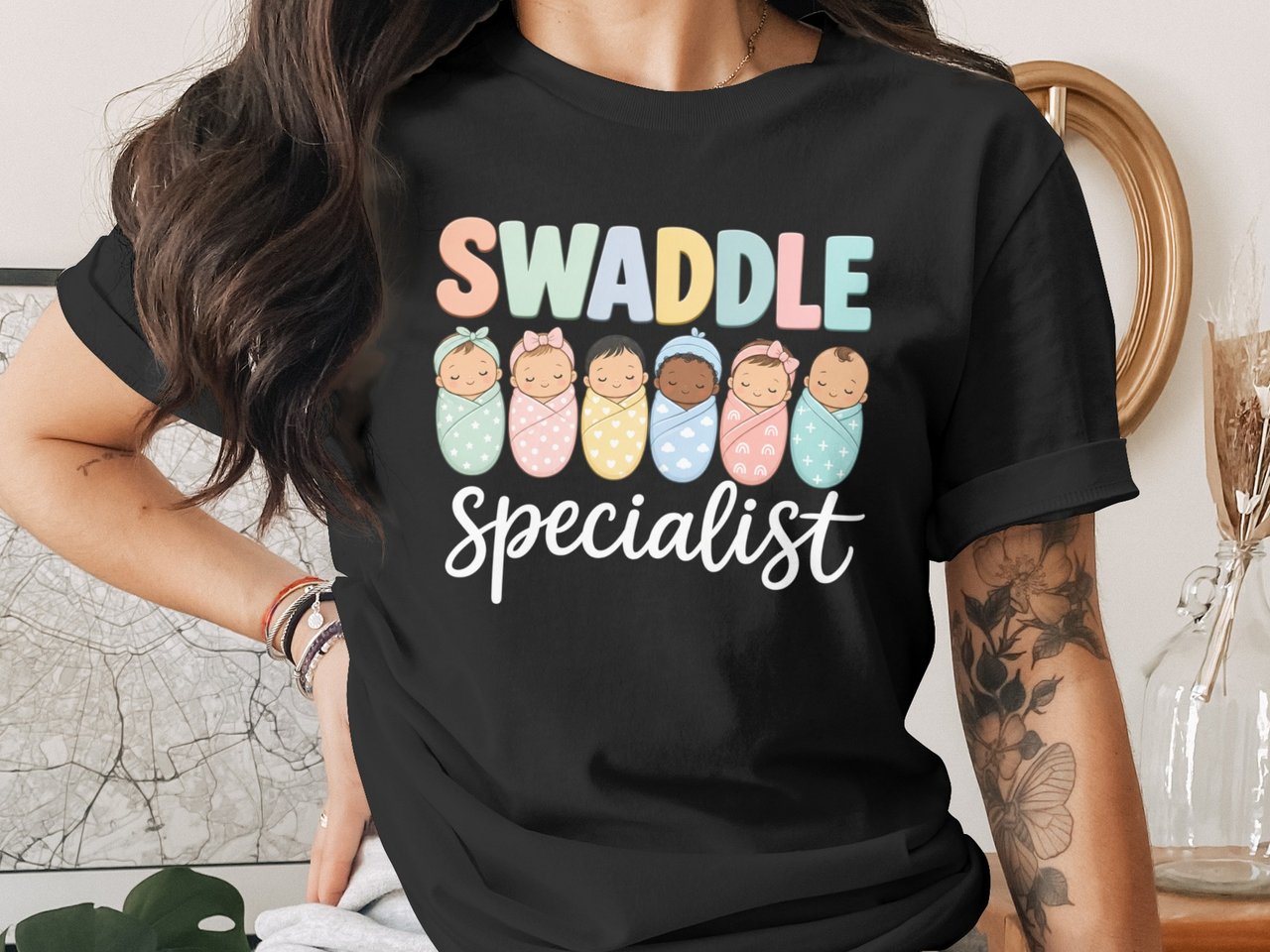 Swaddle Specialist T-Shirt: NICU Neonatal Baby Nurse Tech Registered RN