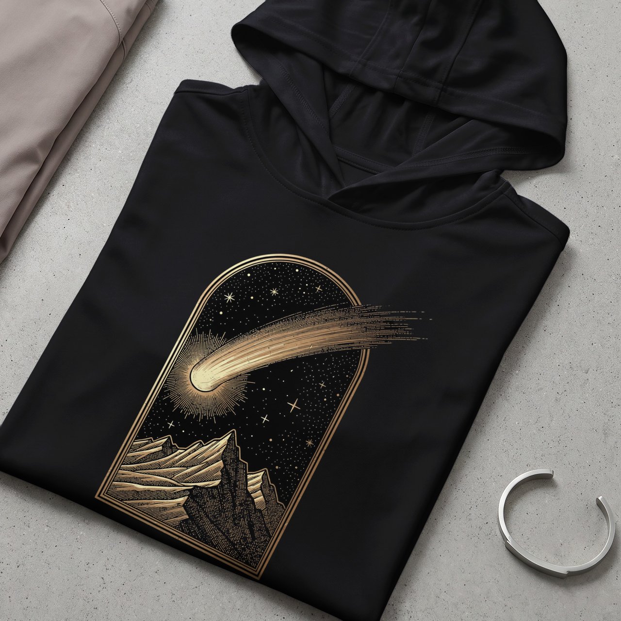 Celestial Comet Mountain Hoodie