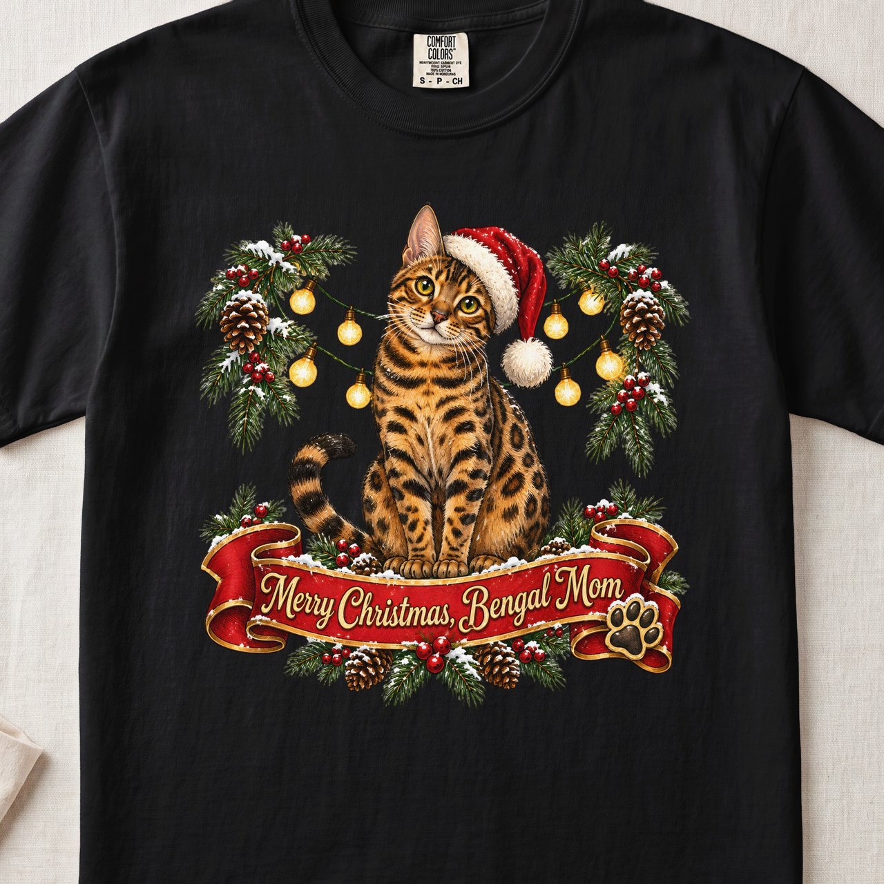 Merry Christmas Bengal Mom Shirt – Bengal Cat Holiday Tee