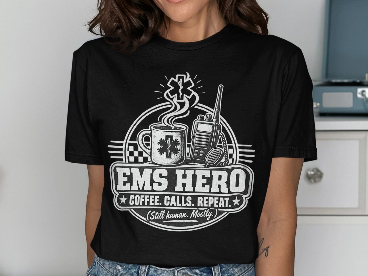 EMS Hero Coffee Calls Repeat Tee