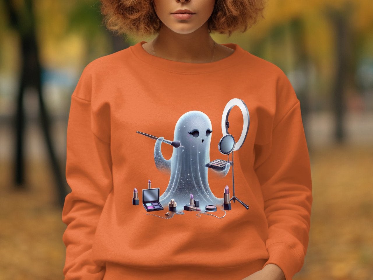 Glam Ghost T-Shirt, Spooky Cute Tee, Halloween Makeup Design, Cosmetology Shirt, Funny Ghost Shirt, Aesthetic Ghost, Glamour Gift Idea