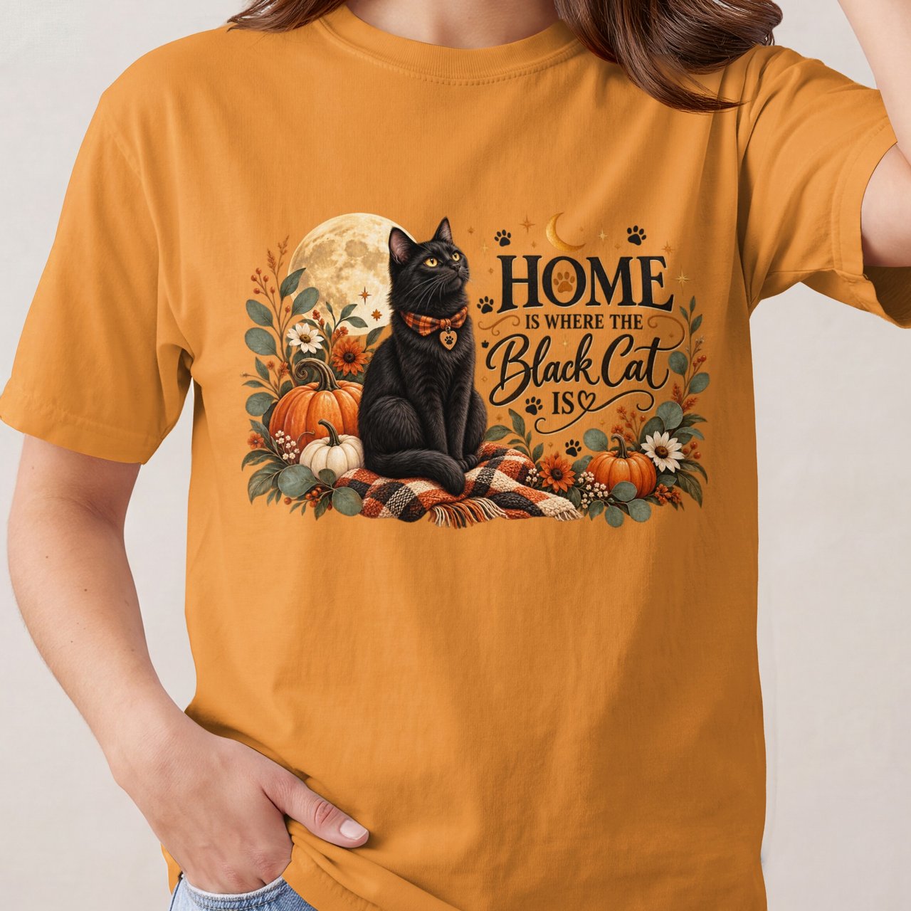Home Is Where The Black Cat Is Tee