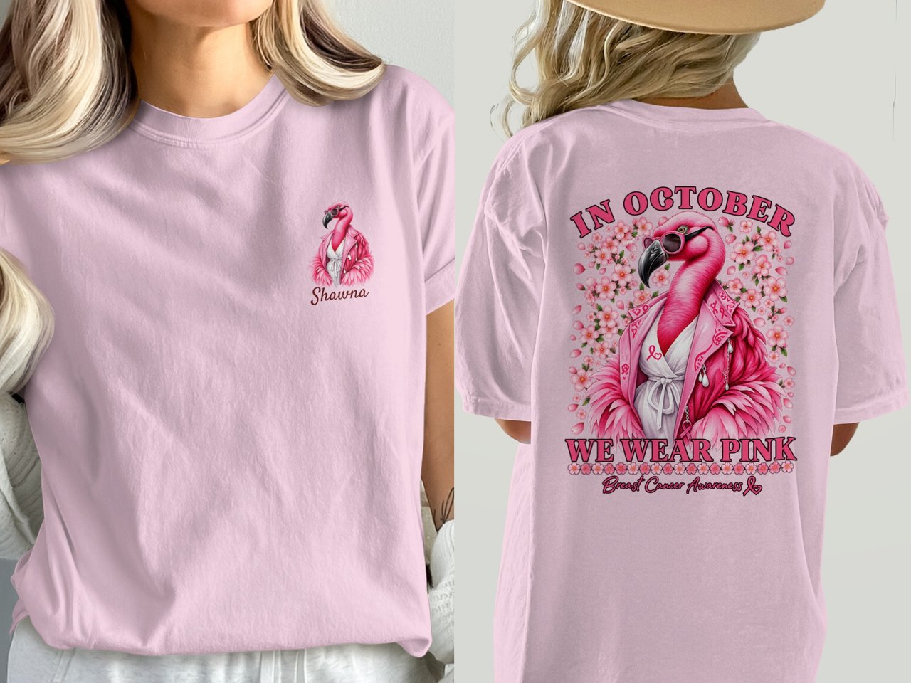 Personalized In October We Wear Pink Tee