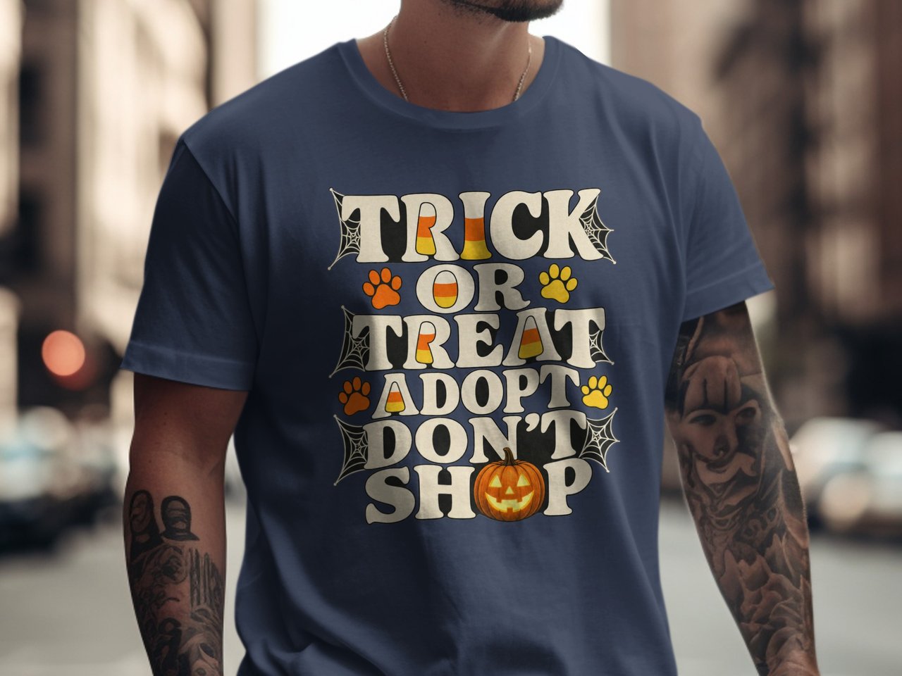 Trick or Treat Adopt Don't Shop T-Shirt, Retro Halloween Dog Cat Mom Tee, Vintage Pumpkin Spooky Pet Lover Shirt, Animal Rescue Gift