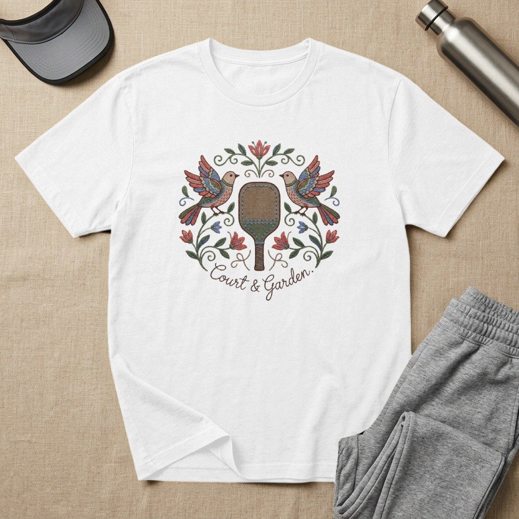 Court & Garden Embroidered Pickleball Tee