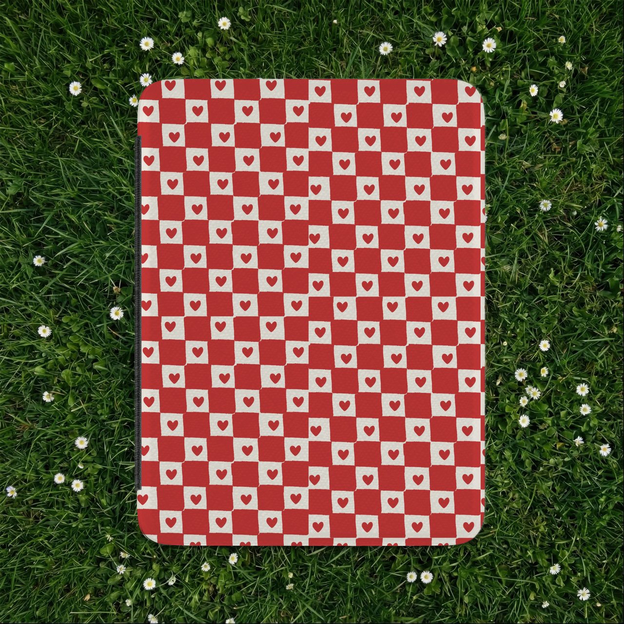Red Checkered Heart Kindle Case