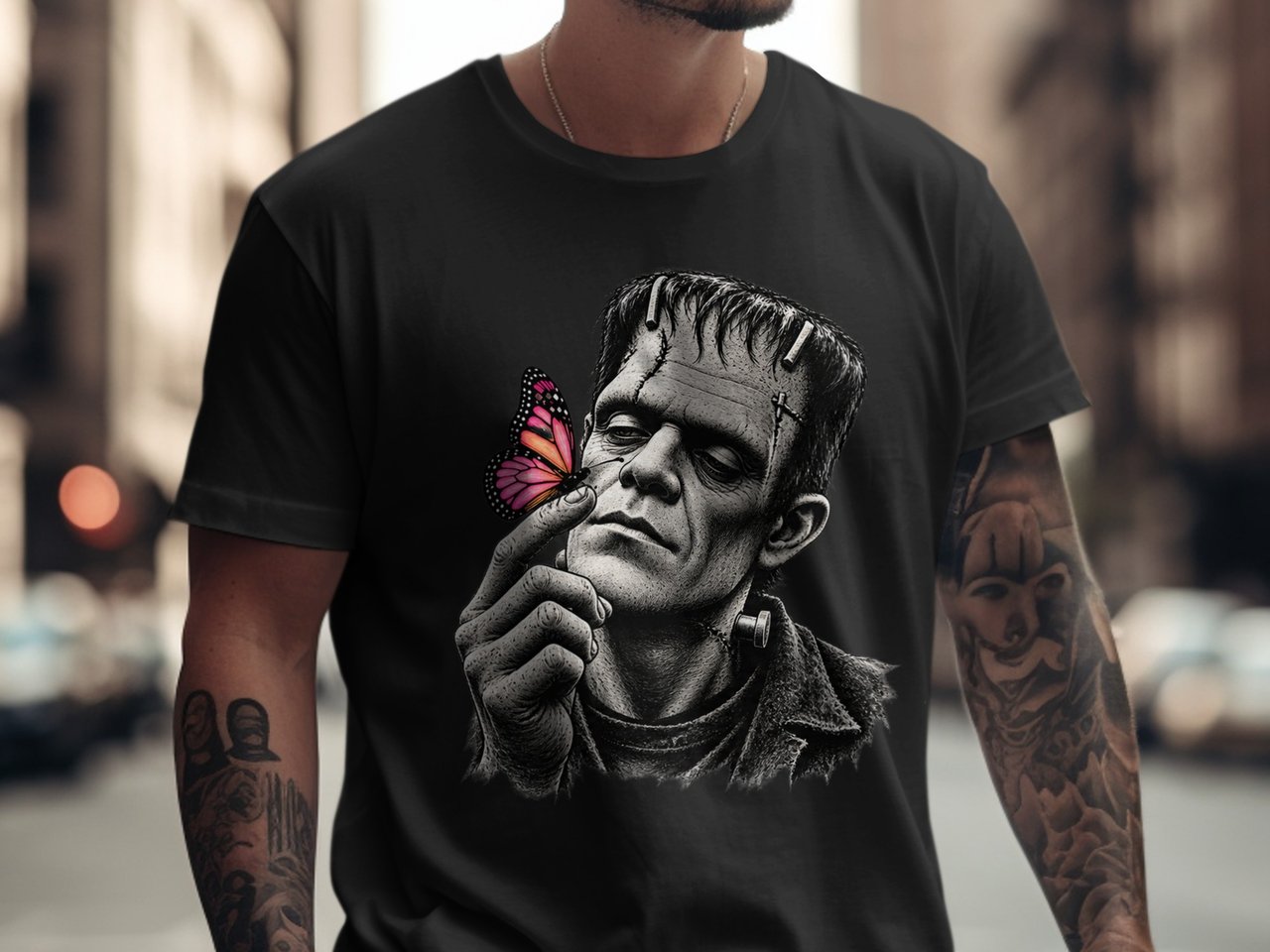 Gothic Monster Butterfly Shirt, Vintage Horror Graphic Tee