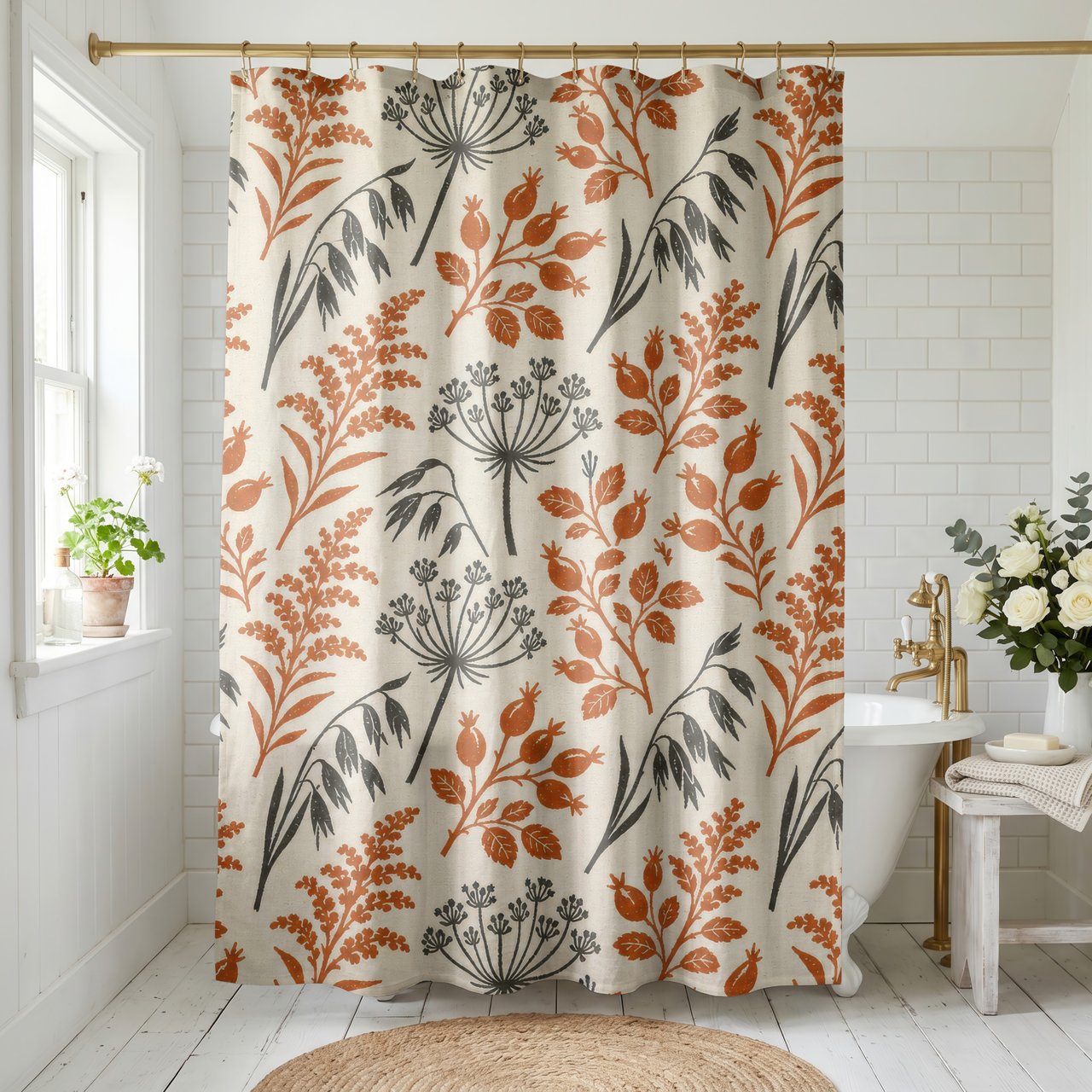 Cottagecore Botanicals Shower Curtain