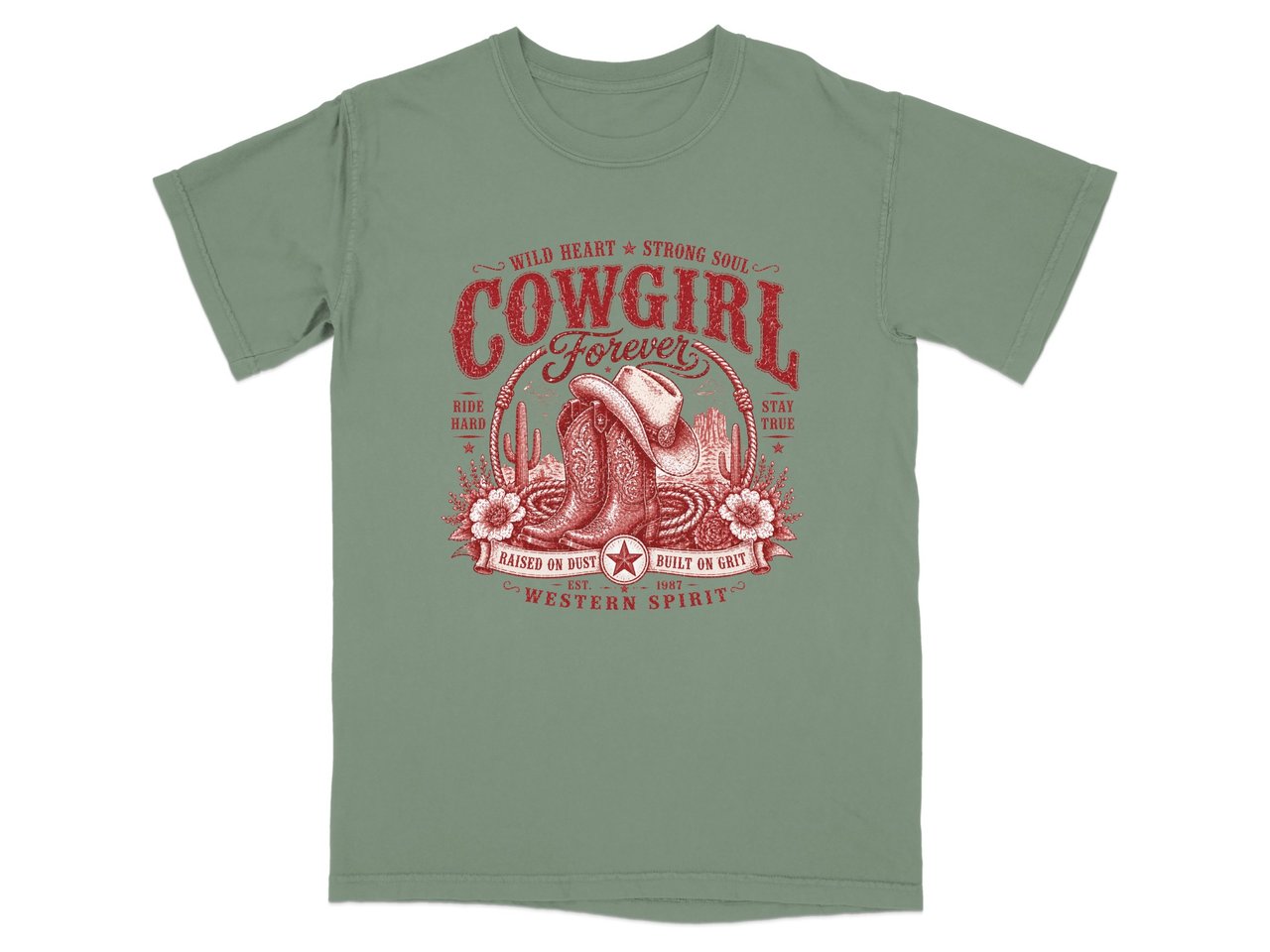 Vintage Western Spirit Cowgirl T-Shirt