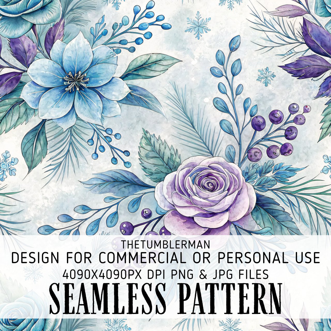 Watercolor Flowers Tumbler, Floral Digital Paper, Junk Journal, Scrapbooking, Printable PNG, Flower Backgrounds, Digital product