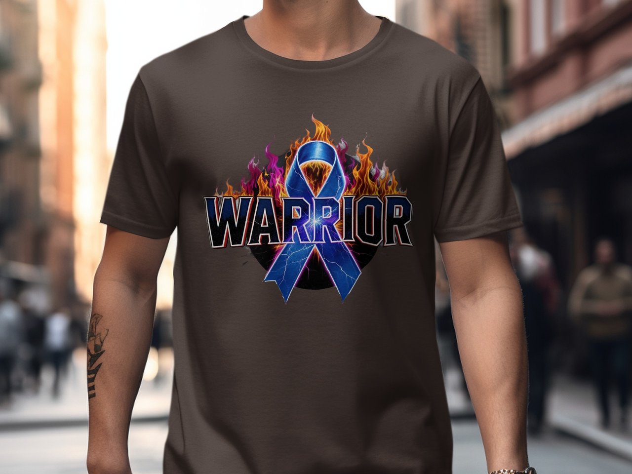 Cancer fighting t-shirt, Warrior Ribbon Tee, Blue Ribbon Support, Prostate Cancer Awareness, Fundraiser Shirt, Cancer Survivor Gift