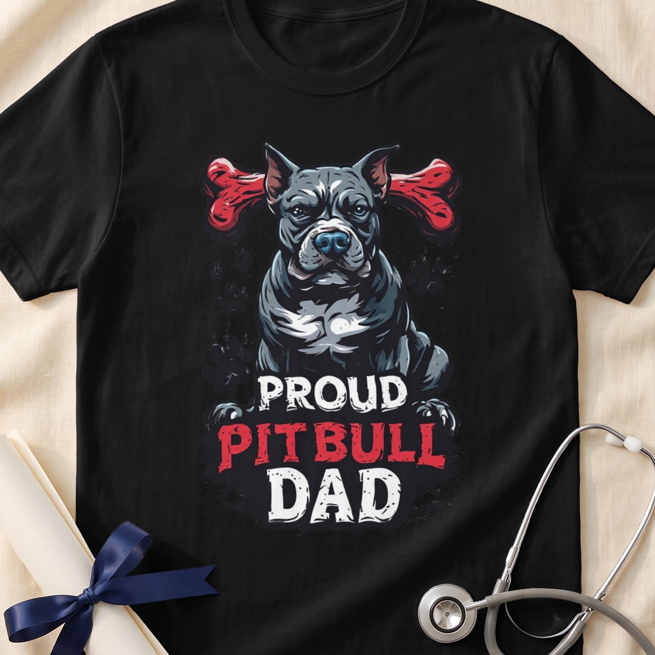Proud Pitbull Dad Tee | Pit Bull Dad Shirt | Pittie Dad Gift | Dog Dad Shirt