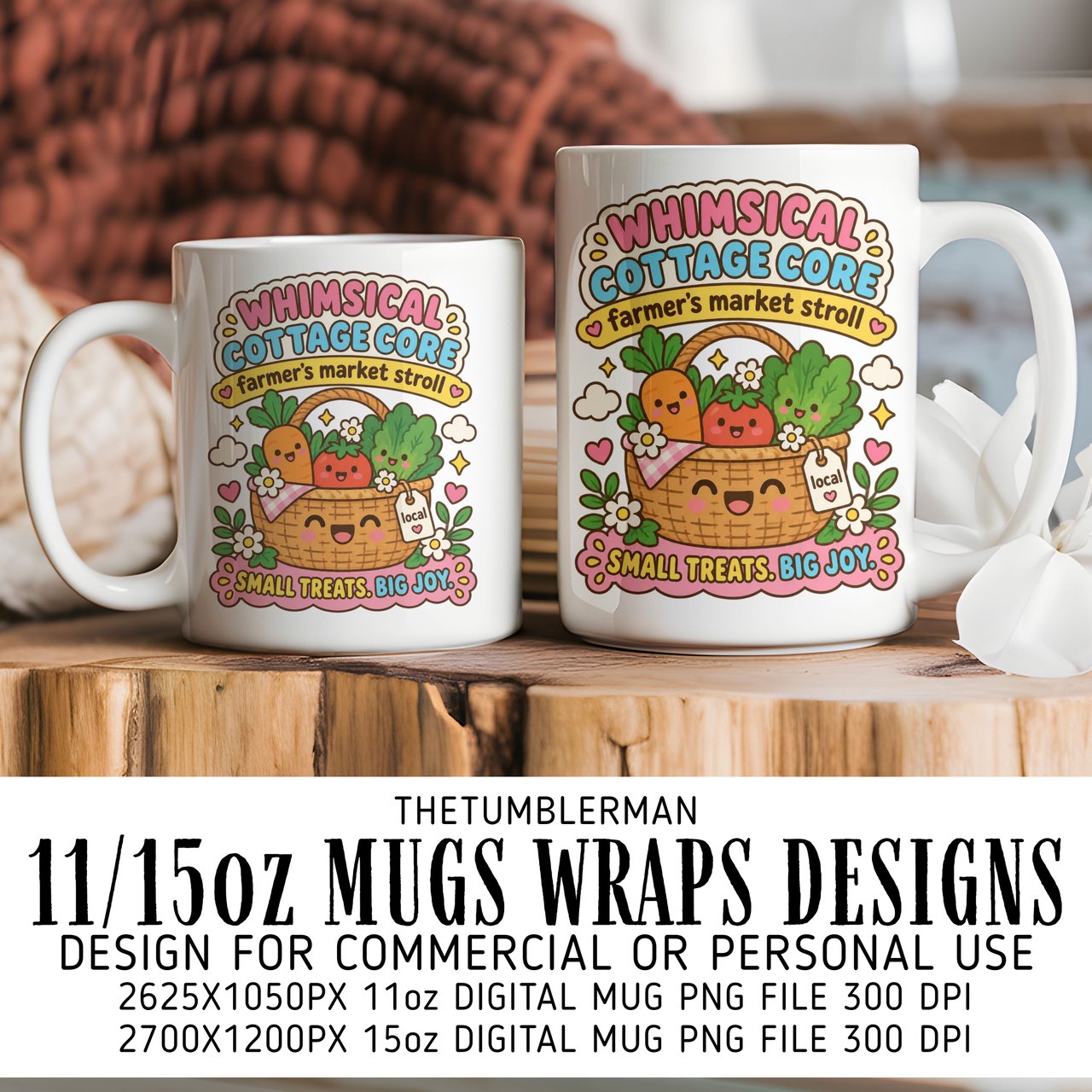 Whimsical Cottagecore Digital Mug Wrap