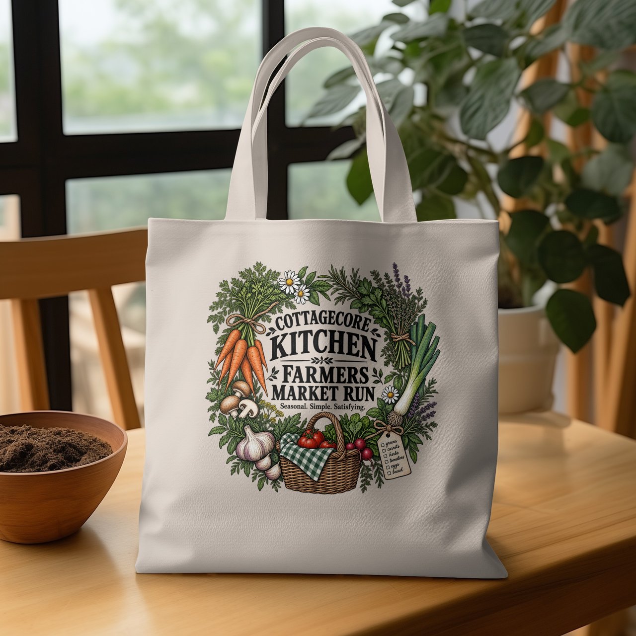 Cottagecore Farmers Market Tote Bag