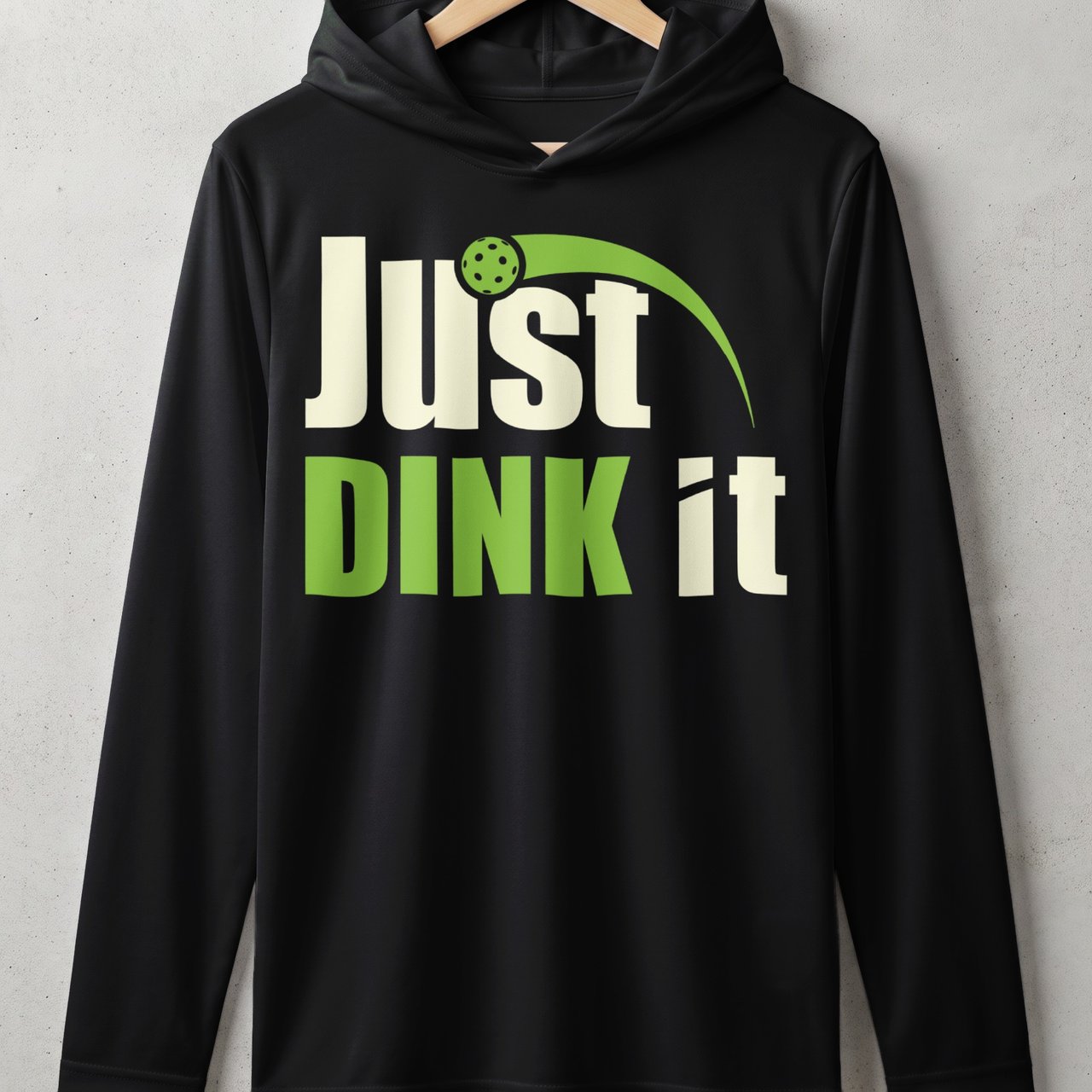 Pickleball Sport-Tek Performance Hood, Just DINK it, Lightweight Hoodie