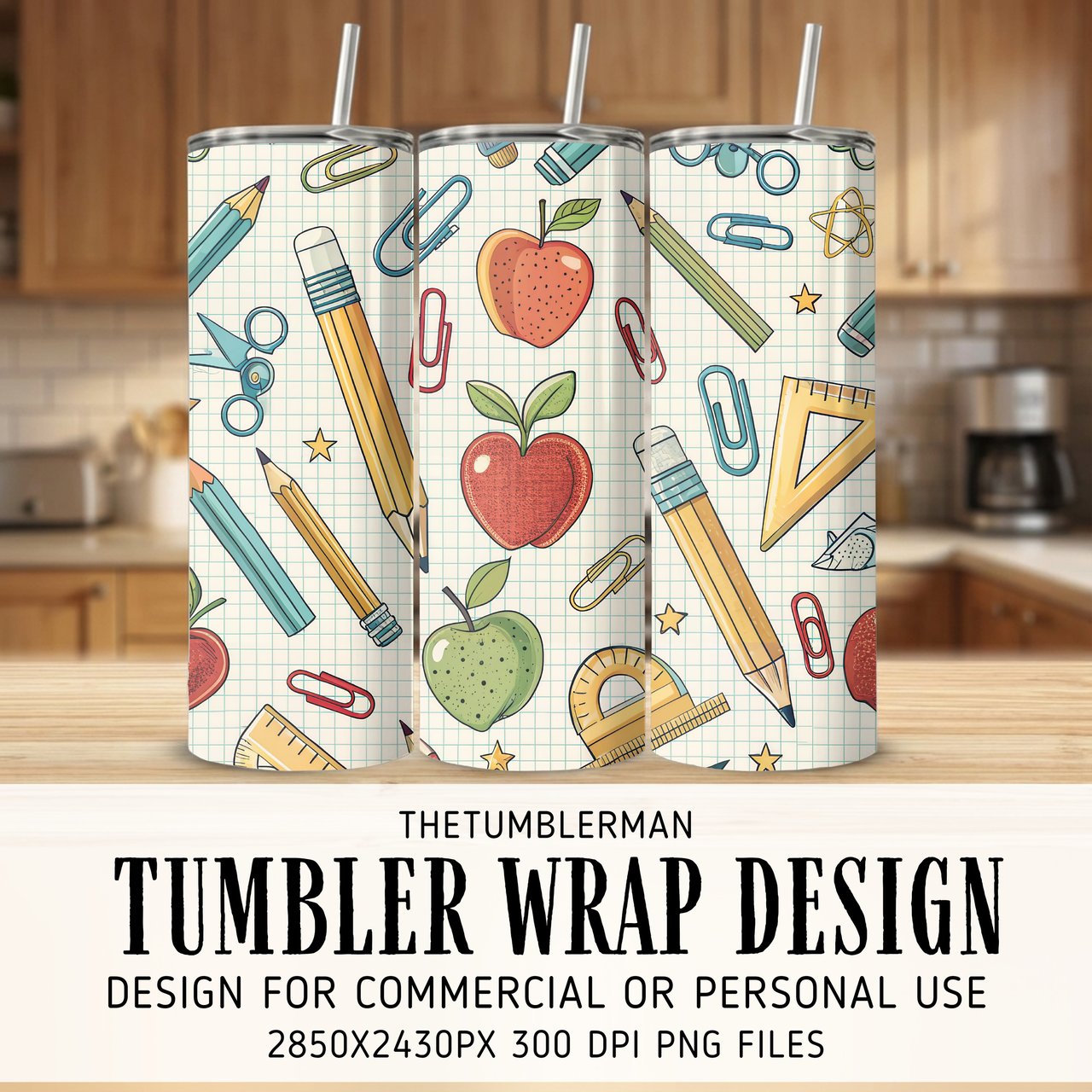 Whimsical Academia Digital Seamless Pattern Size Bundle Png