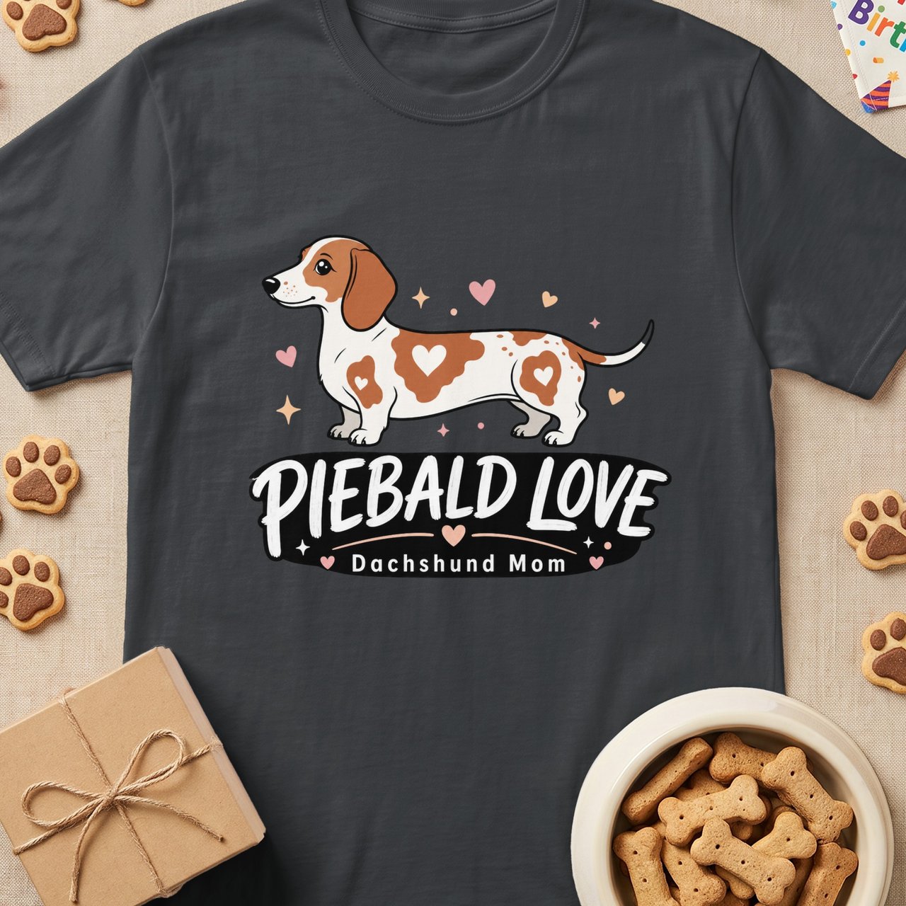 Piebald Love Dachshund Mom T-Shirt