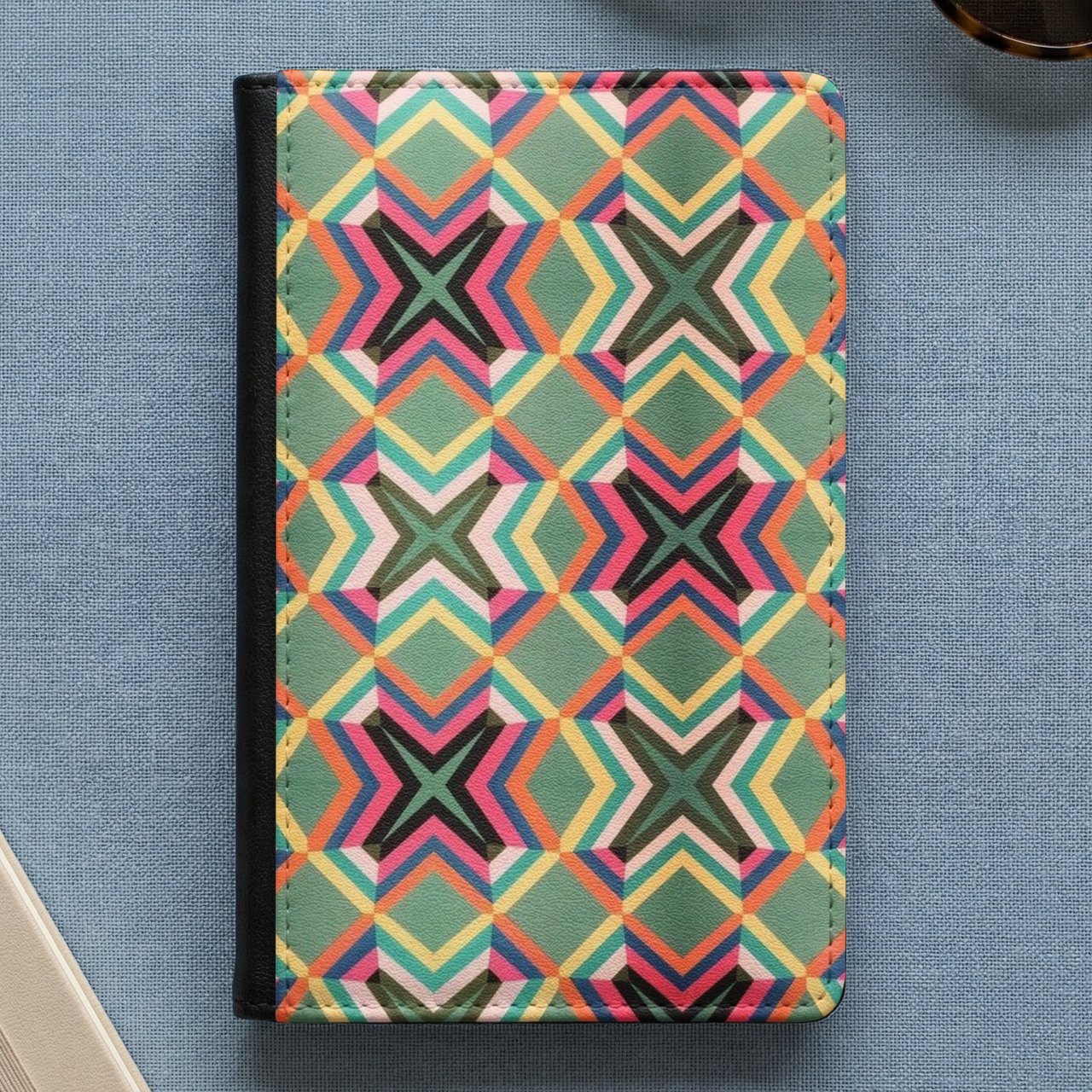 Retro Geometric Passport Cover