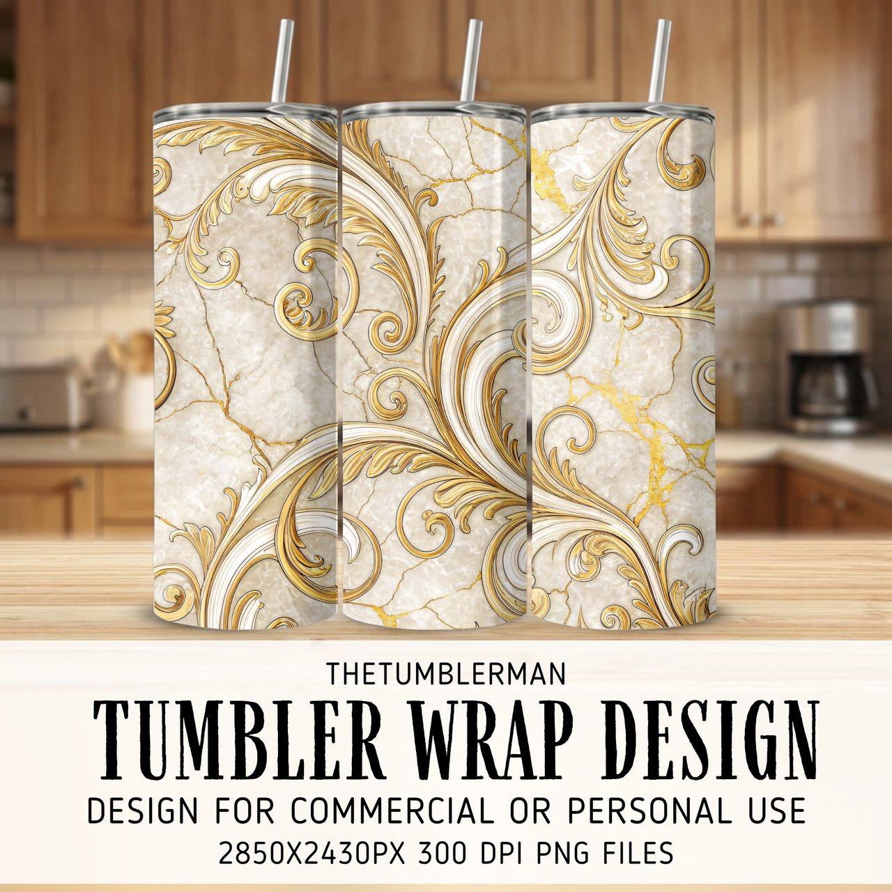 20 oz Skinny Tumbler Wrap, Marble and Gold Swirls Design, Sublimation, Straight and Tapered Wrap png, Digital Download, Elegant Tumbler