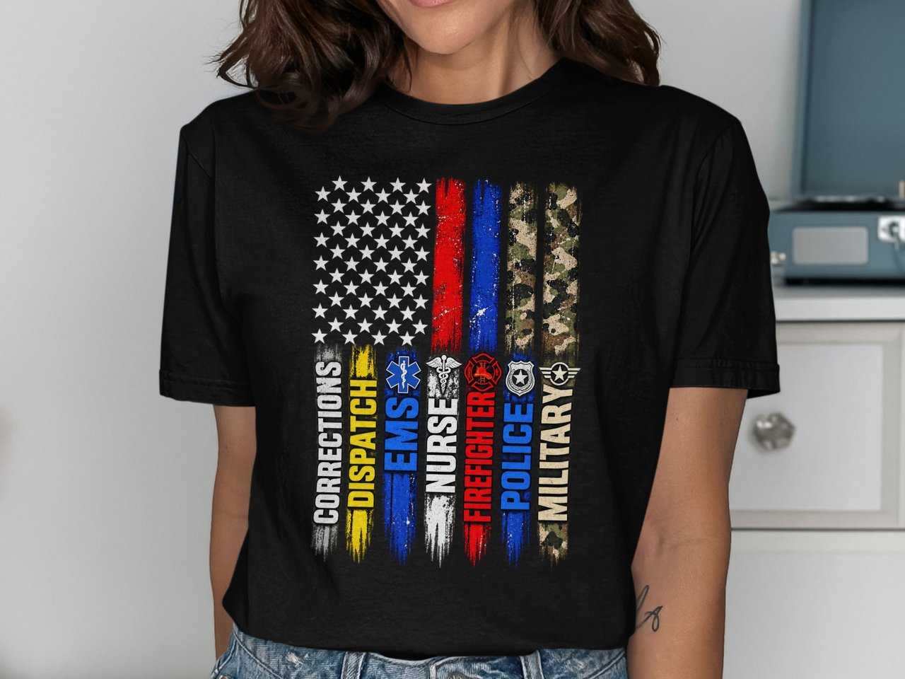 First Responder American Flag Tee