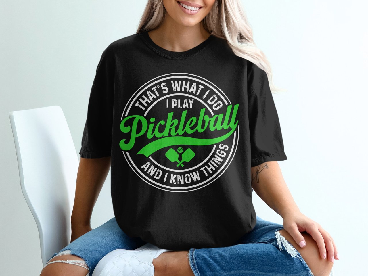 Pickleball Comfort Colors Shirt, That's What I Do I Play Pickleball and I Know Things, Vintage Graphic Tee