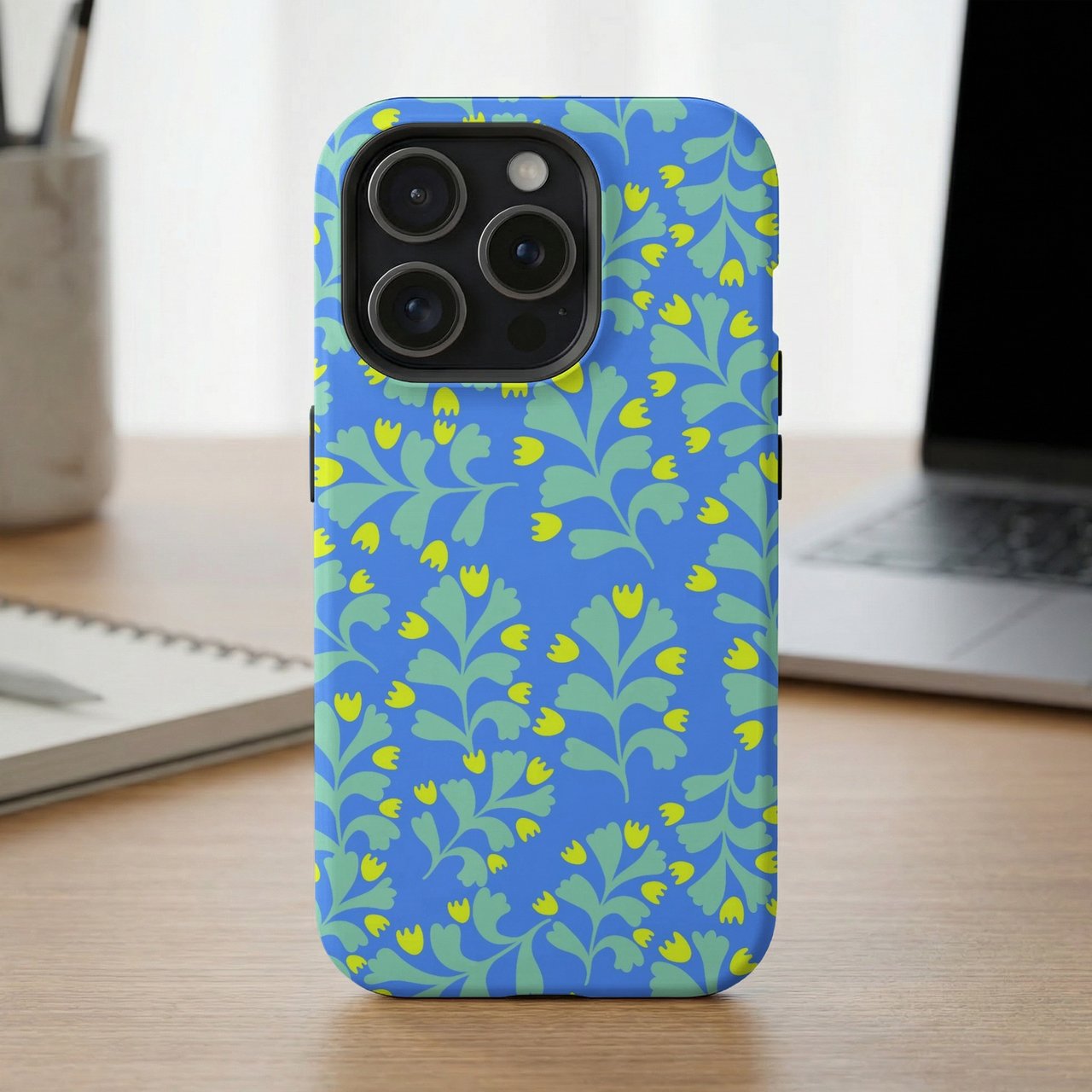 Blue Botanical Floral MagSafe® Phone Case