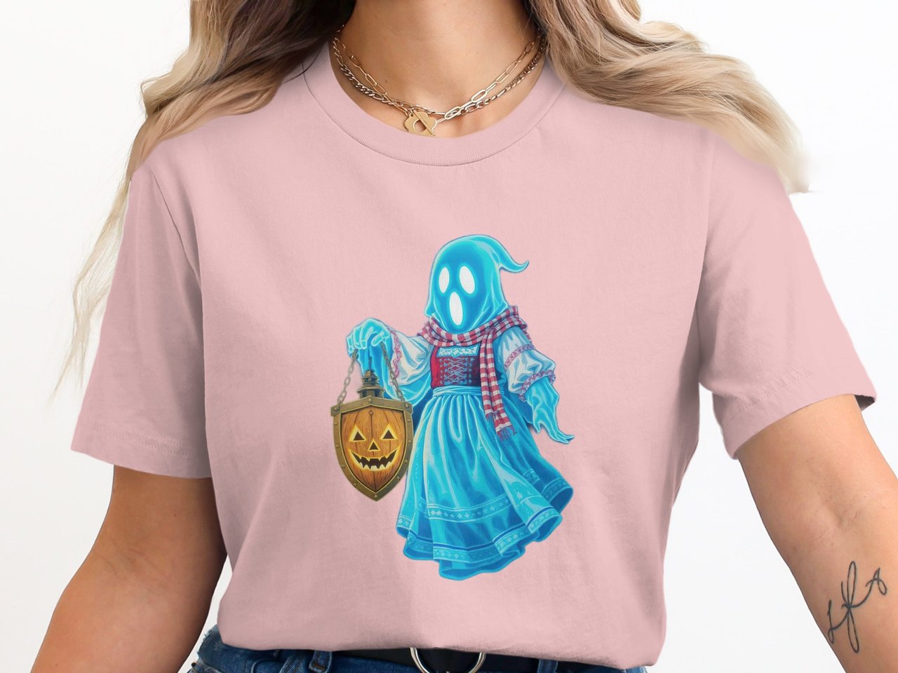 Swedish American Halloween Sweatshirt and T-shirts, Scandinavian Ghost, Folk Costume, Spooky Season, Nordic Heritage, Pumpkin Lantern