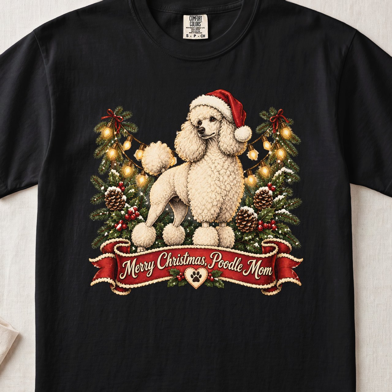 Merry Christmas Poodle Mom Shirt – Poodle Holiday Tee