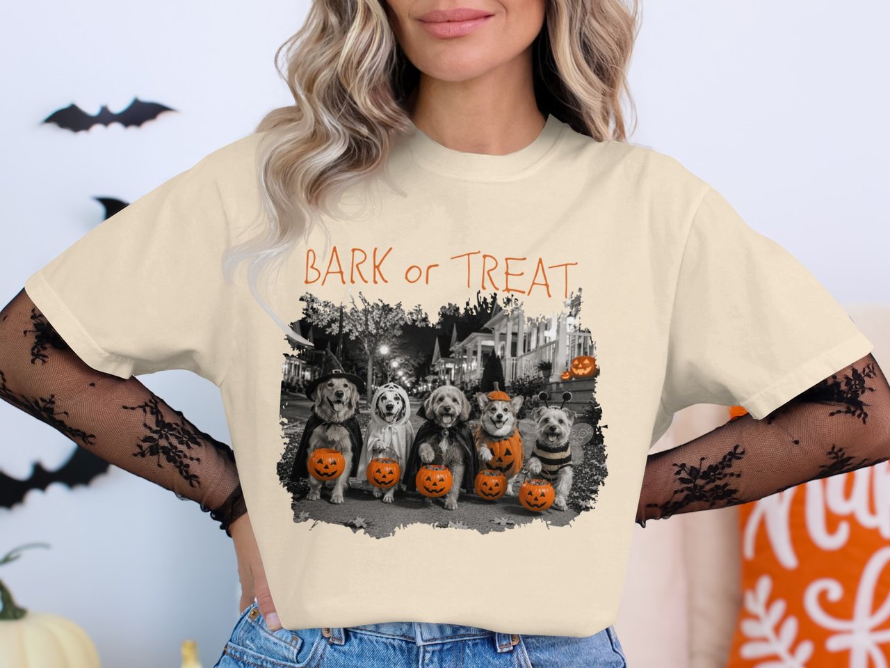 Bark or Treat Pups Halloween Graphic T-Shirt