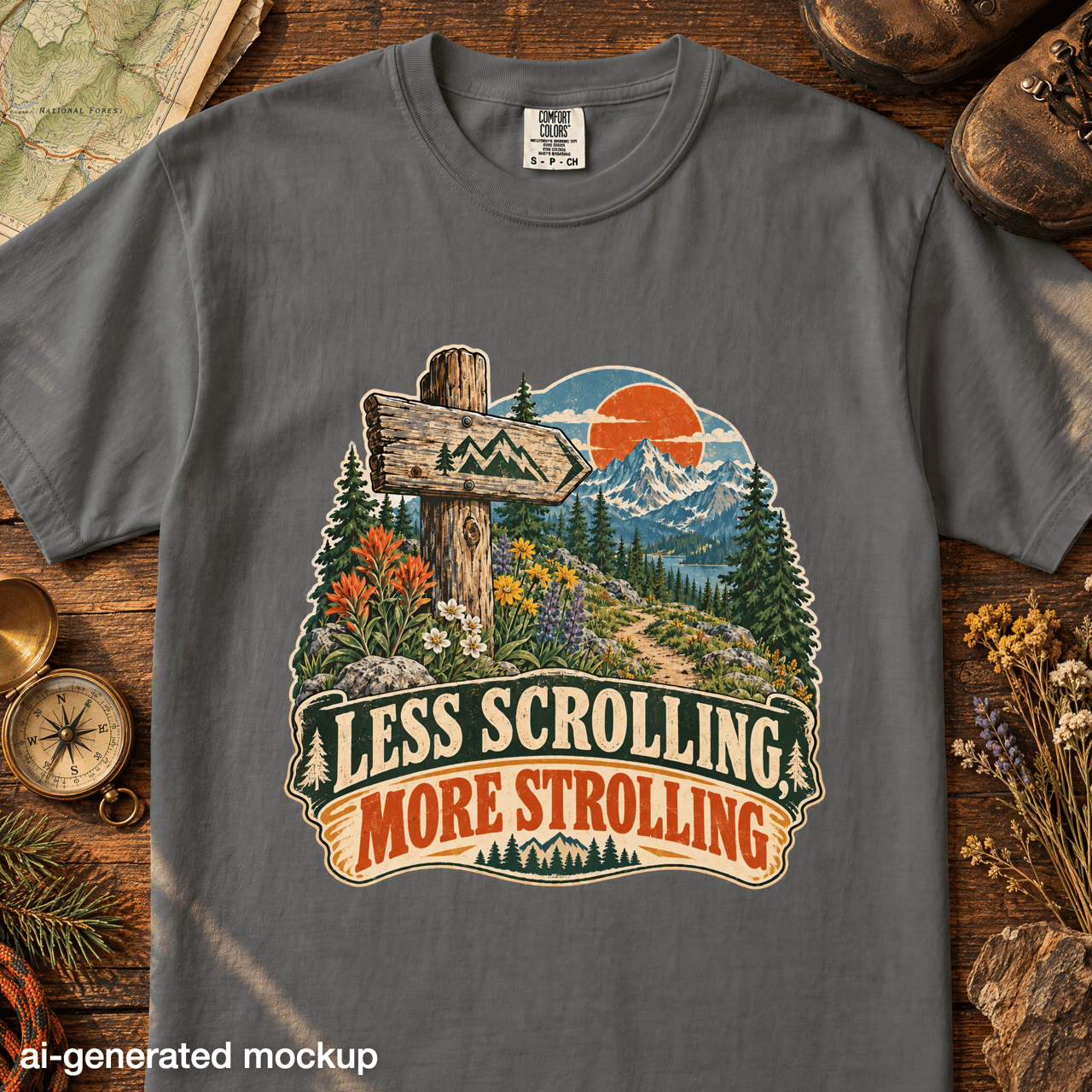 Less Scrolling More Strolling Tee