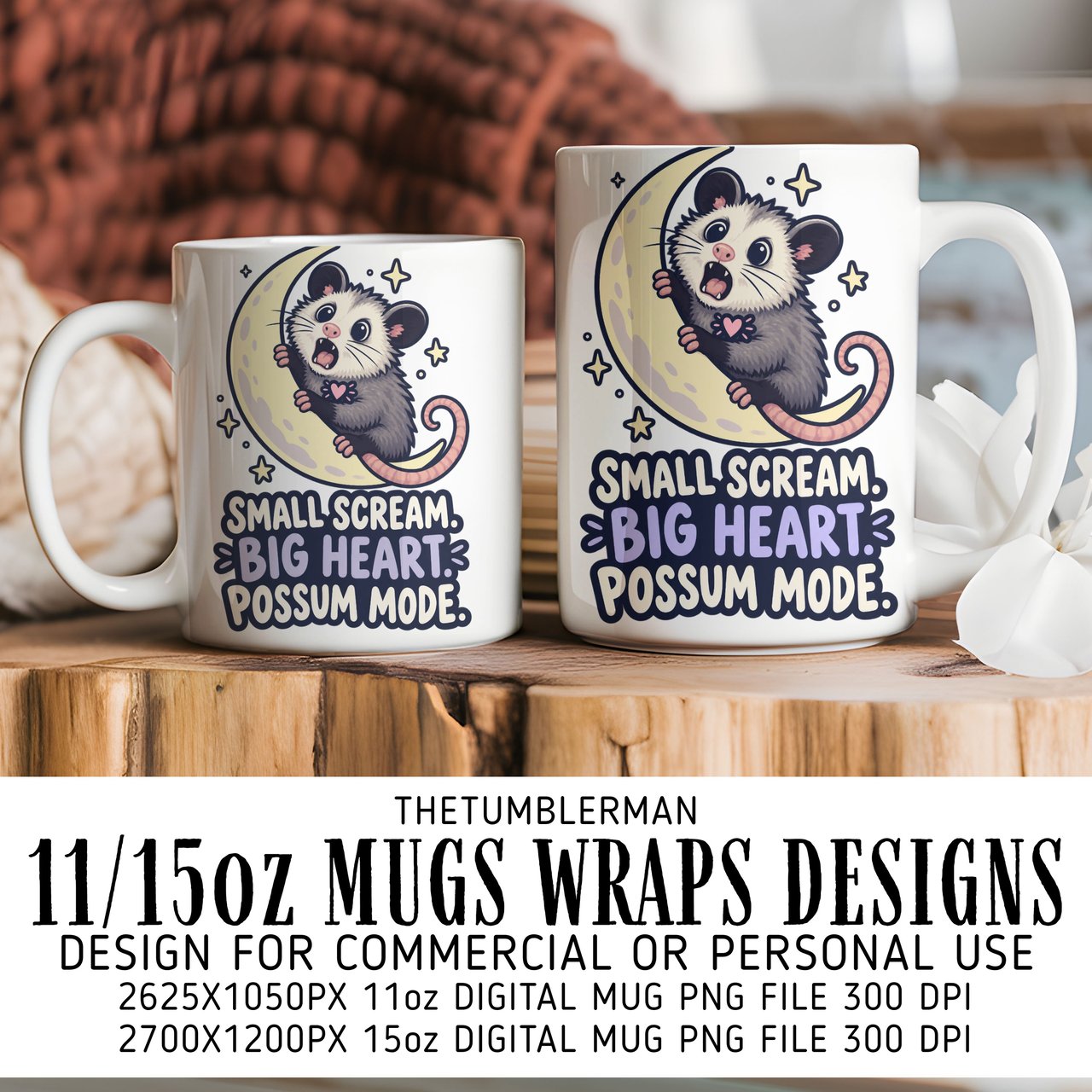 Possum Mode Digital Mug Wrap
