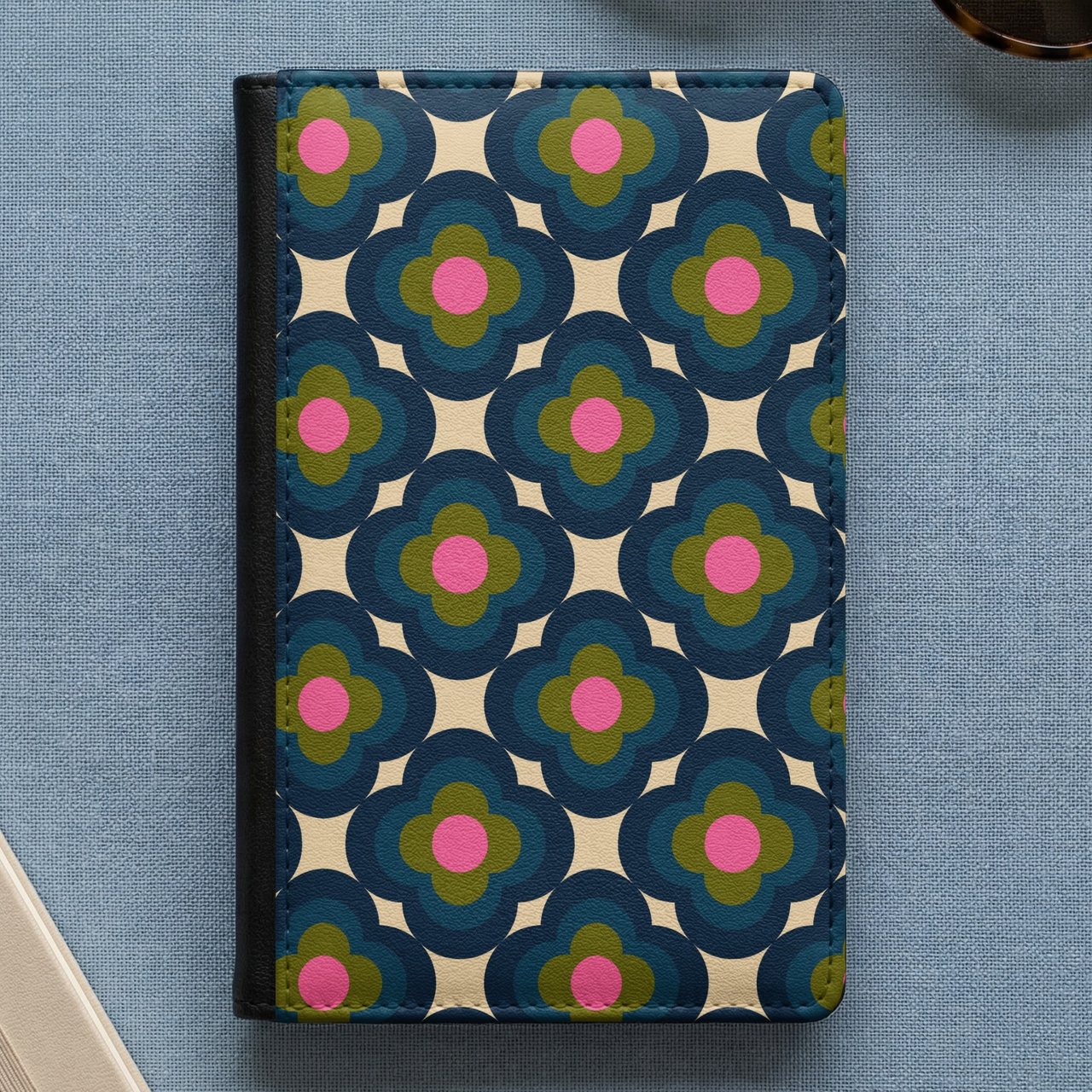 Retro Mod Floral Passport Cover