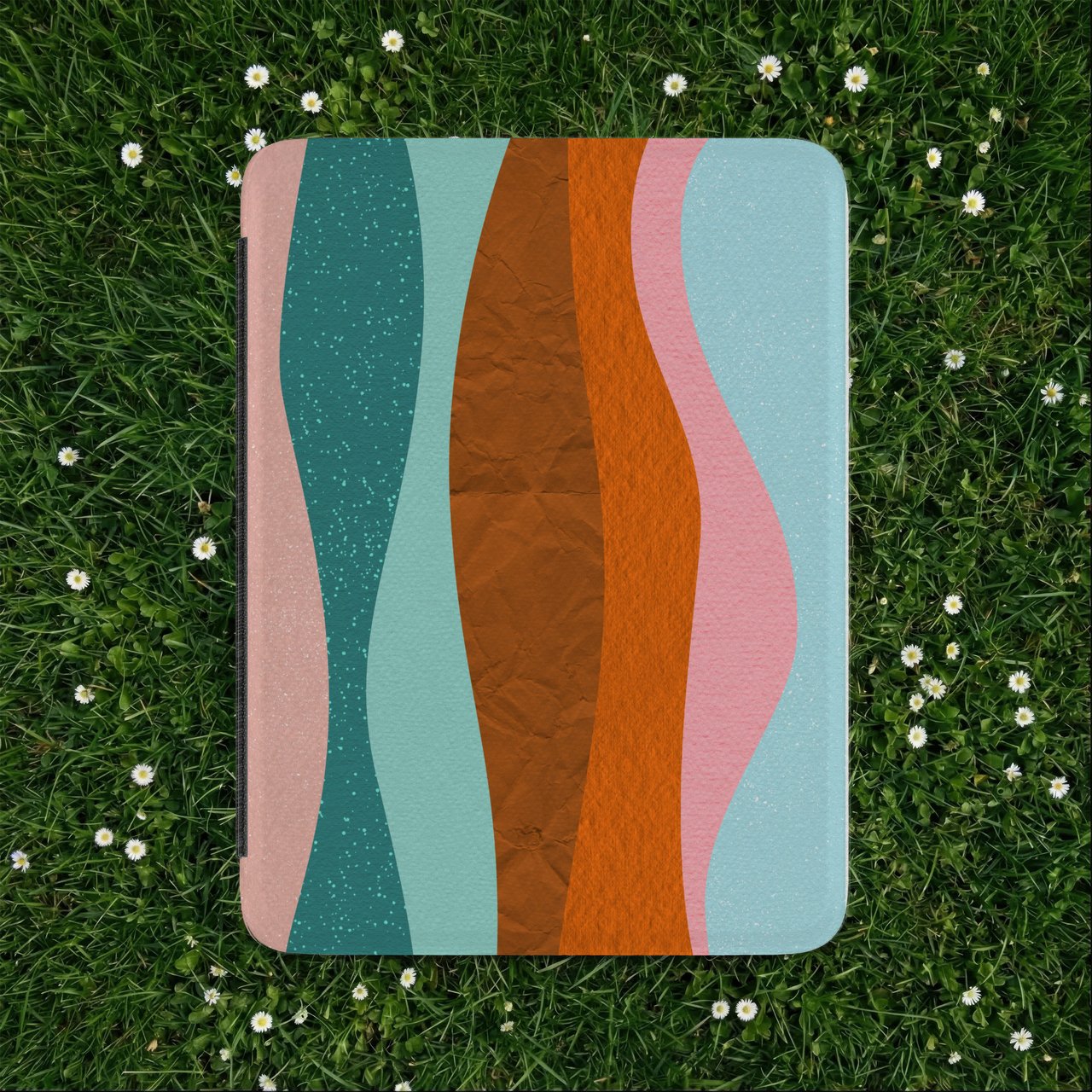 Retro Abstract Waves Kindle Case