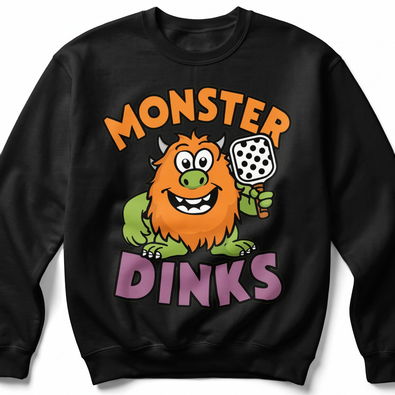 Pickleball Gildan Crewneck Sweatshirt, Monster Dinks, Court Warm Up