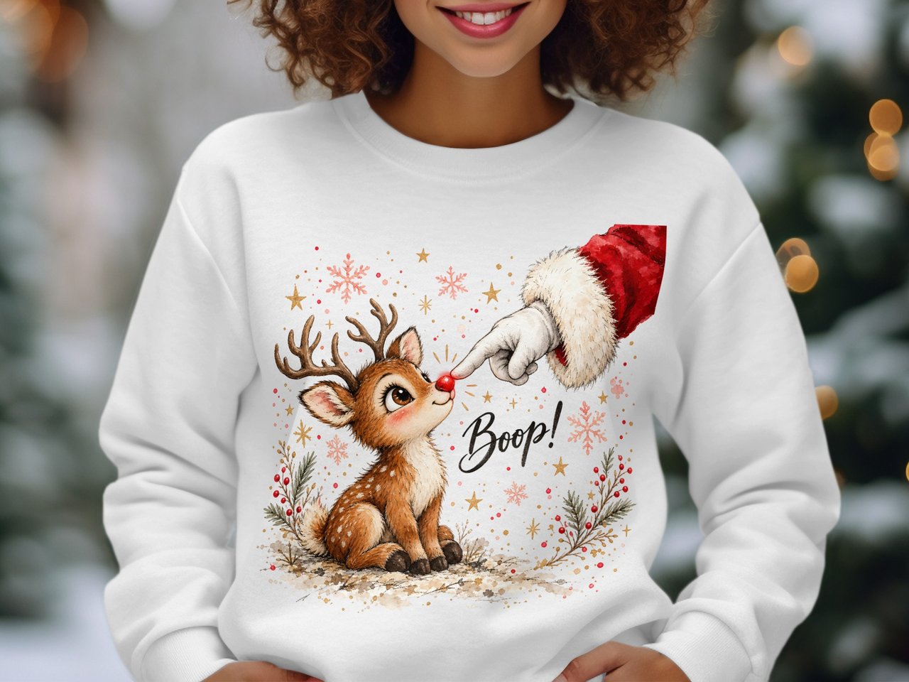 Santa Boop Reindeer Sweatshirt