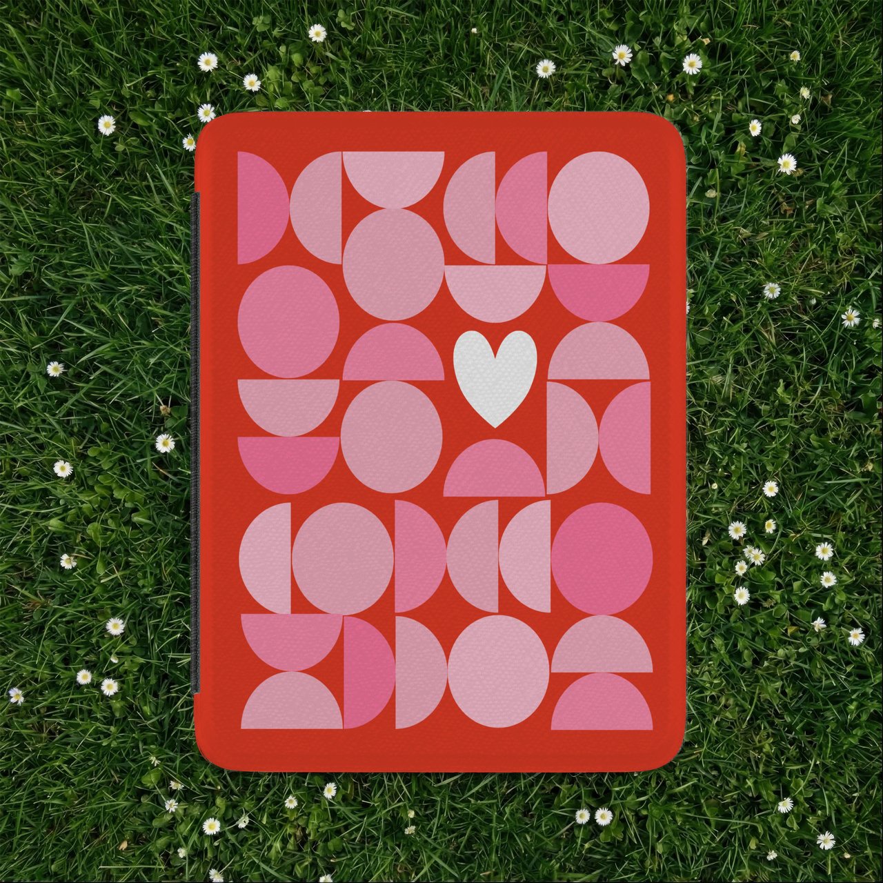 Pink Geometric Heart Kindle Case